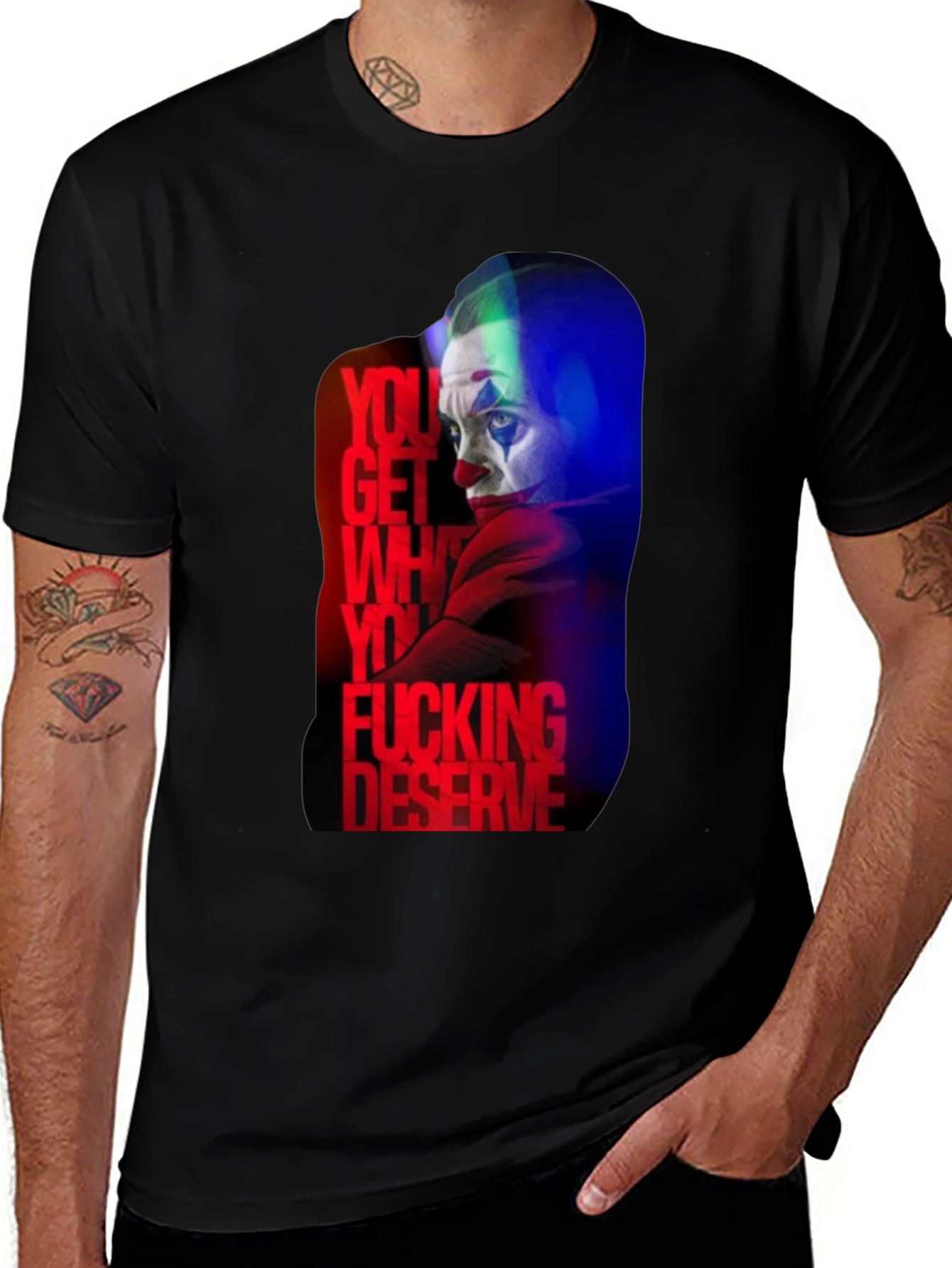 Joker Deserve Graphic Print Black T-Shirt