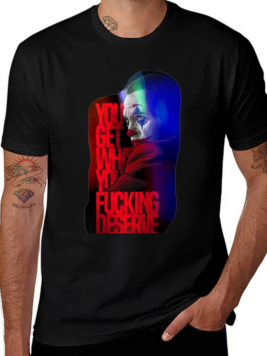 Joker Deserve Graphic Print Black T-Shirt