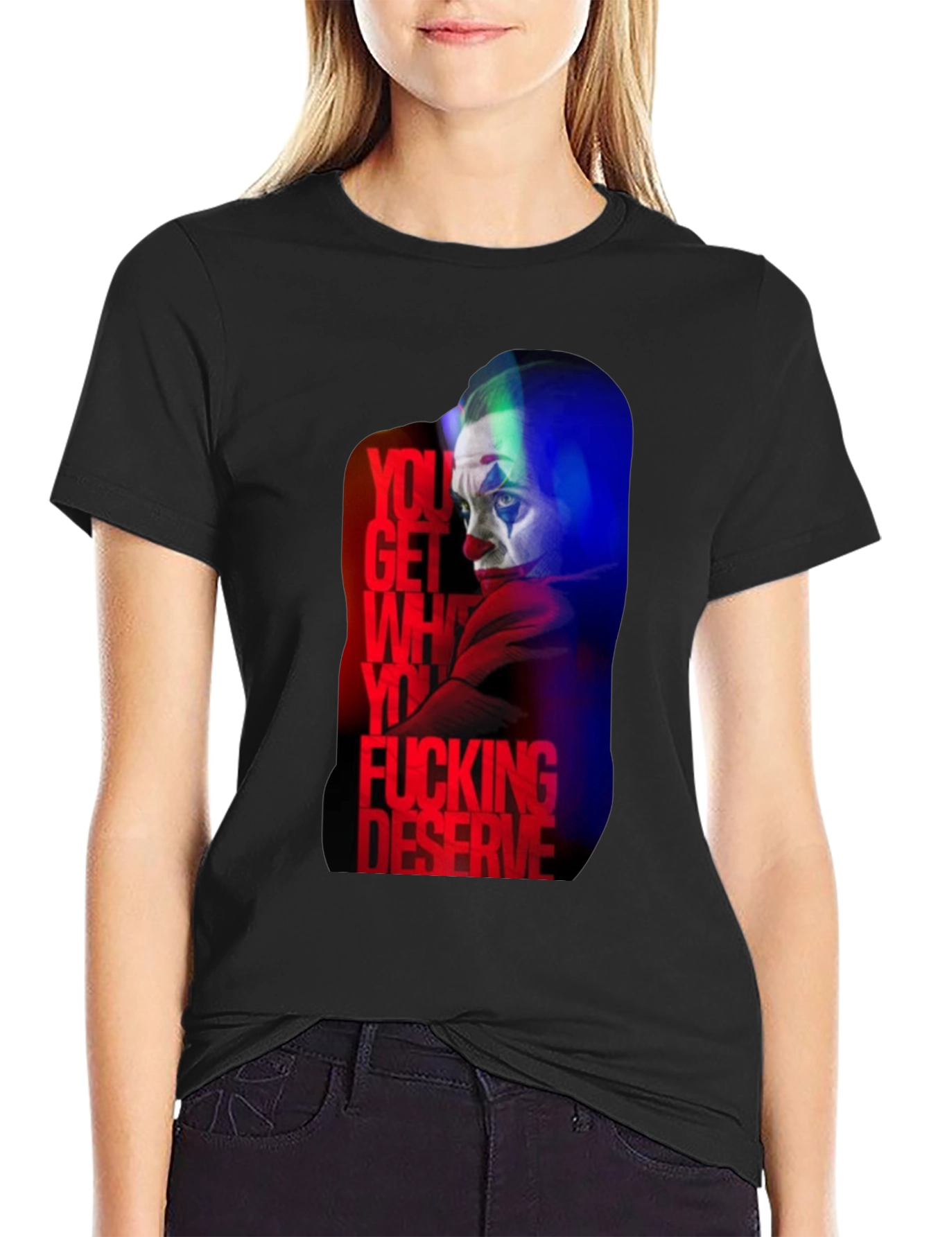 Joker Deserve Graphic Print Black T-Shirt