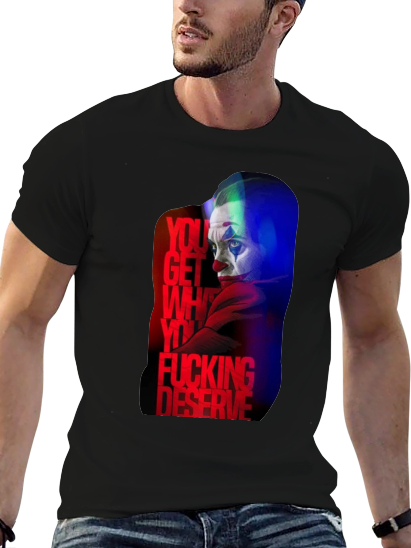 Joker Deserve Graphic Print Black T-Shirt