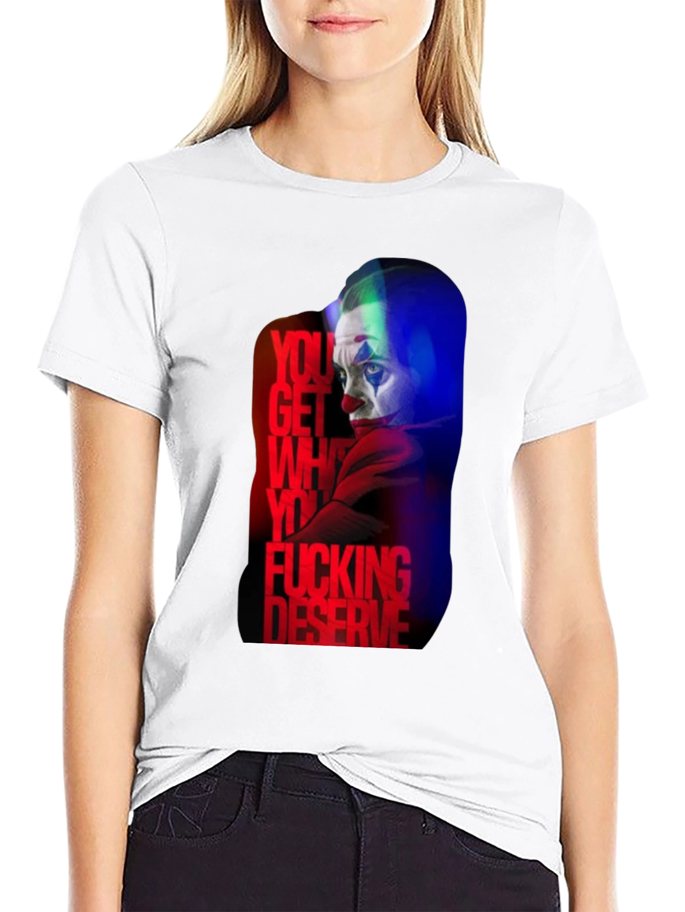 Joker Deserve Graphic Print Black T-Shirt
