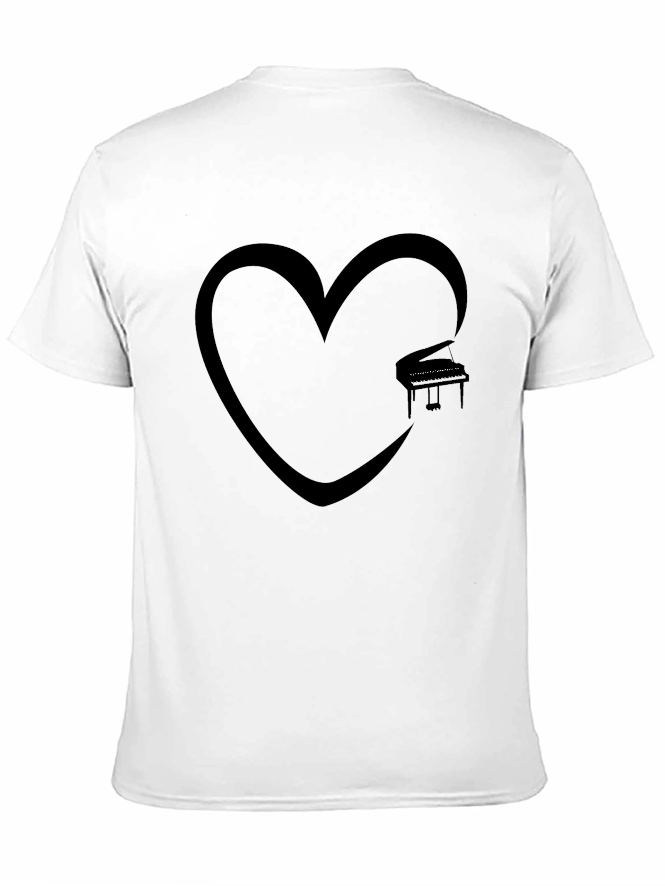 Piano Heart Graphic Tee - Music Lover Shirt