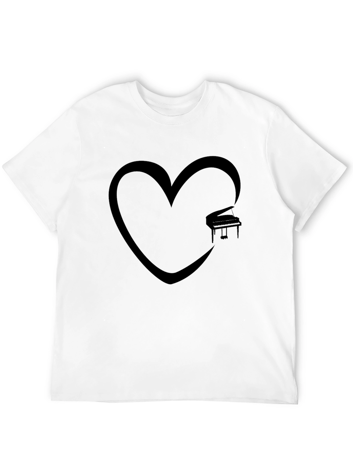 Piano Heart Graphic Tee - Music Lover Shirt