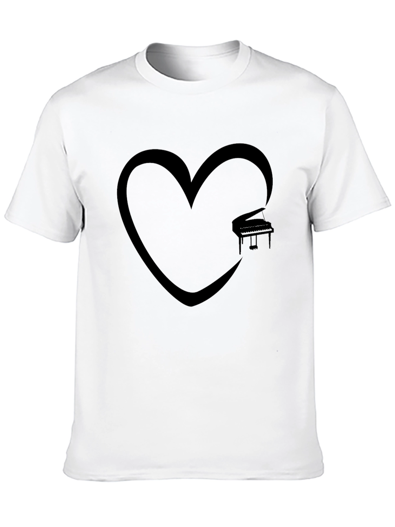 Piano Heart Graphic Tee - Music Lover Shirt