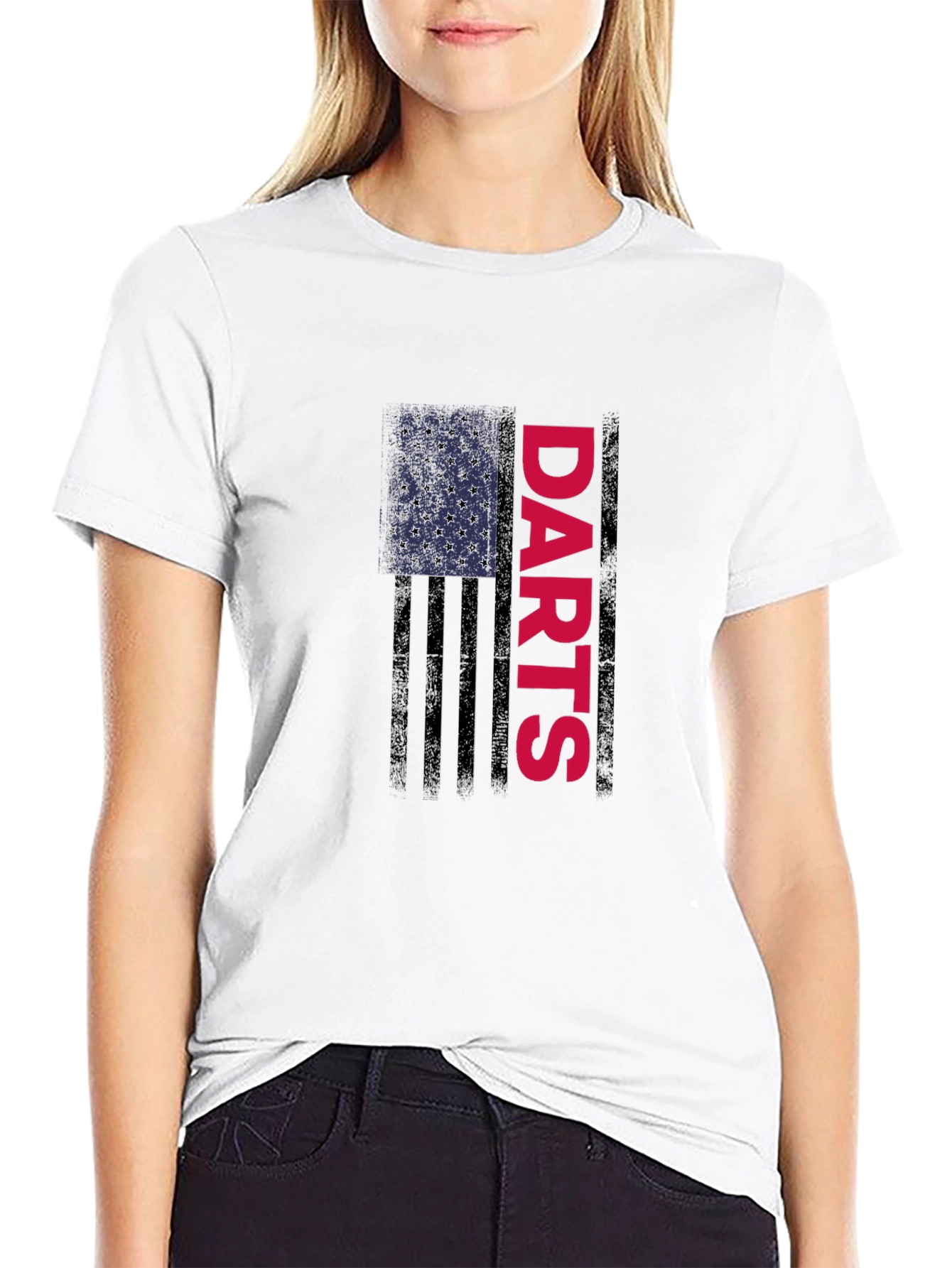 Darts American Flag Graphic T-Shirt - Black