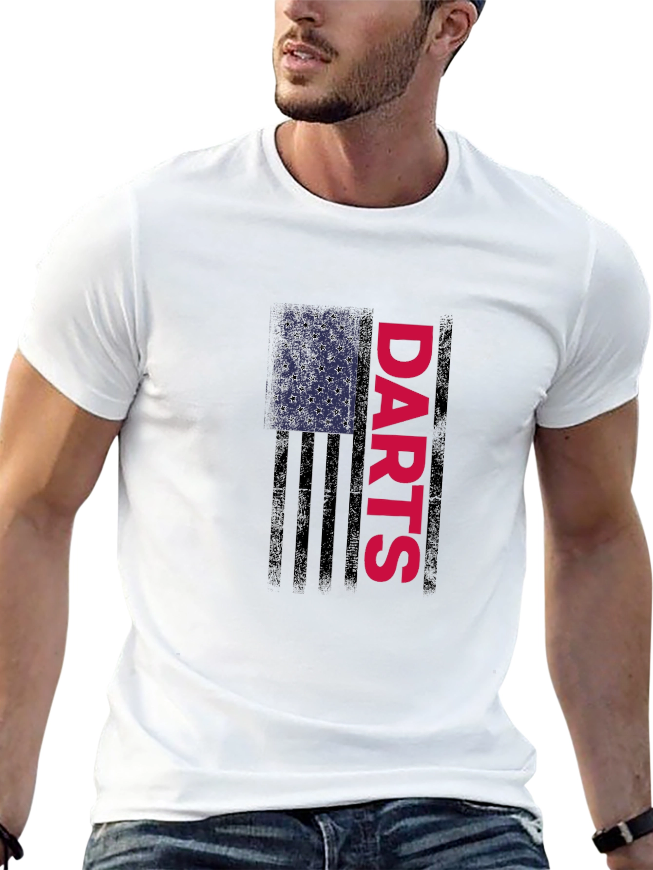 Darts American Flag Graphic T-Shirt - Black