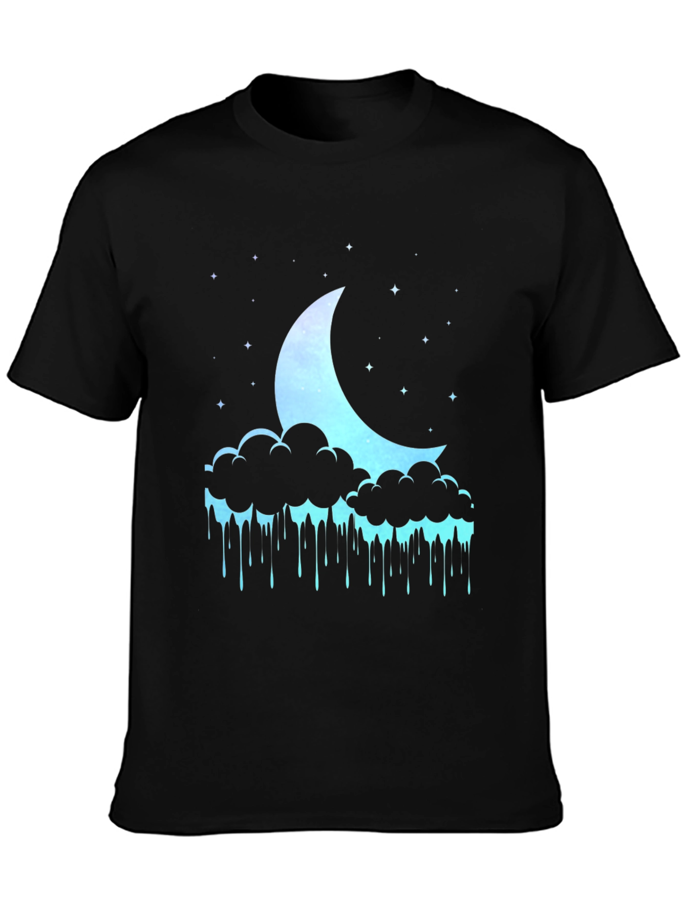 Dreamy Crescent Moon Cloud Drip Graphic Tee