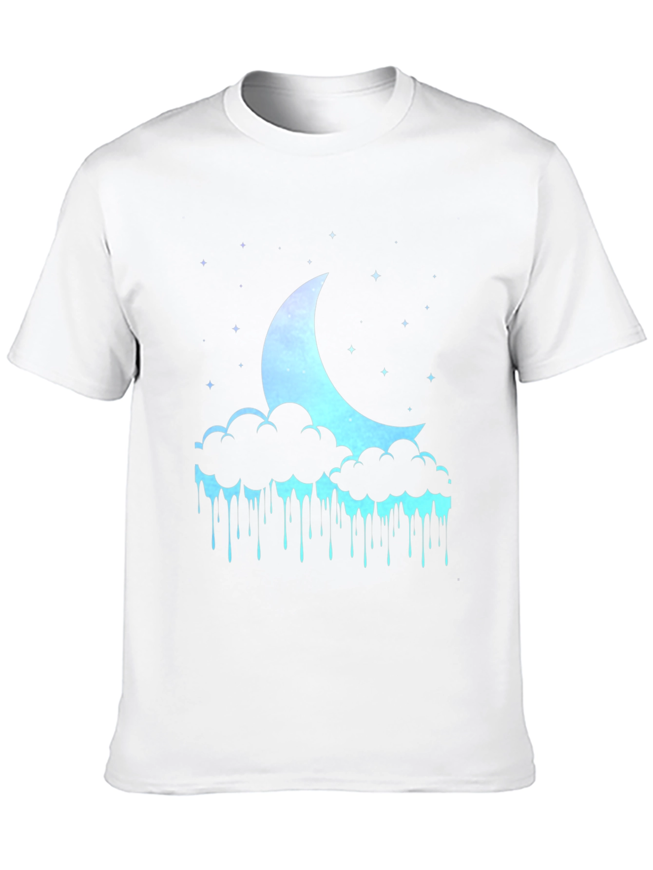 Dreamy Crescent Moon Cloud Drip Graphic Tee