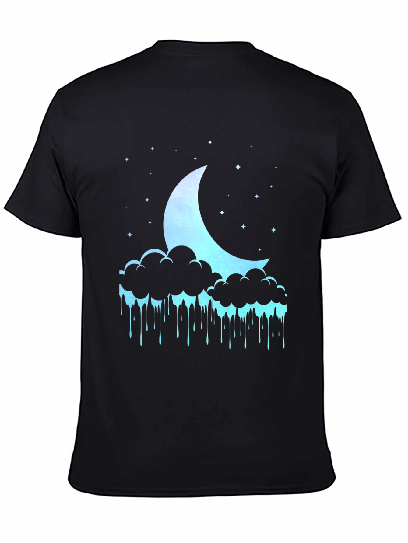 Dreamy Crescent Moon Cloud Drip Graphic Tee