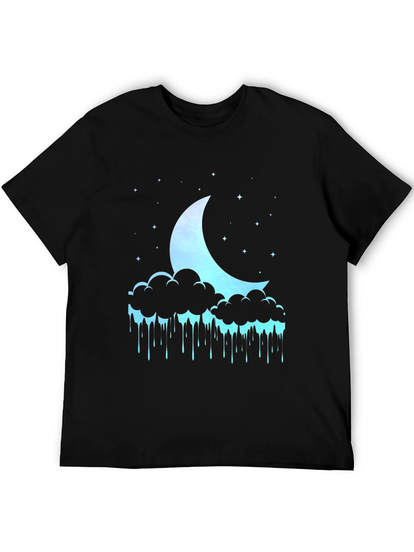 Dreamy Crescent Moon Cloud Drip Graphic Tee