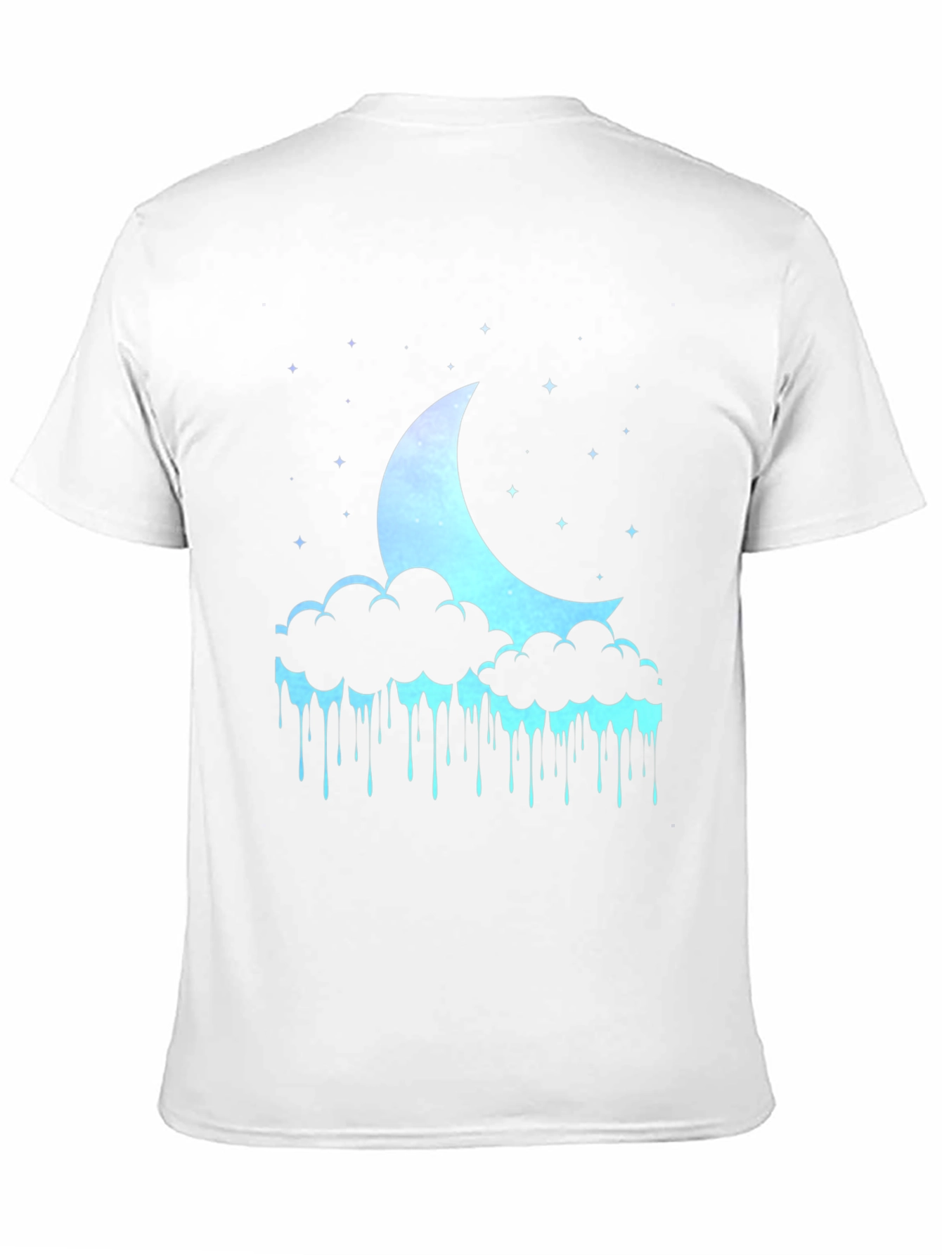 Dreamy Crescent Moon Cloud Drip Graphic Tee