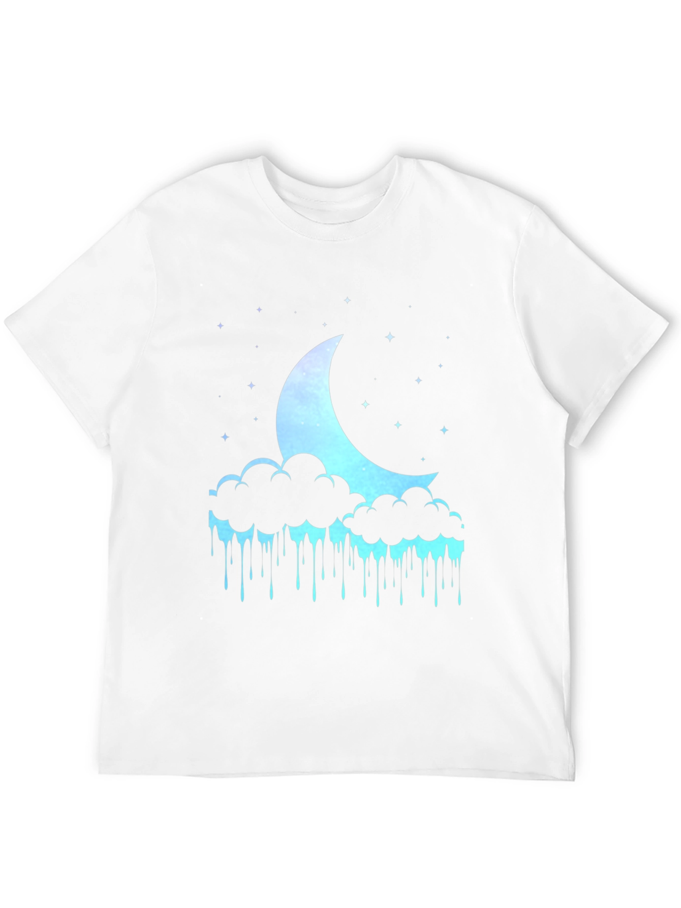 Dreamy Crescent Moon Cloud Drip Graphic Tee