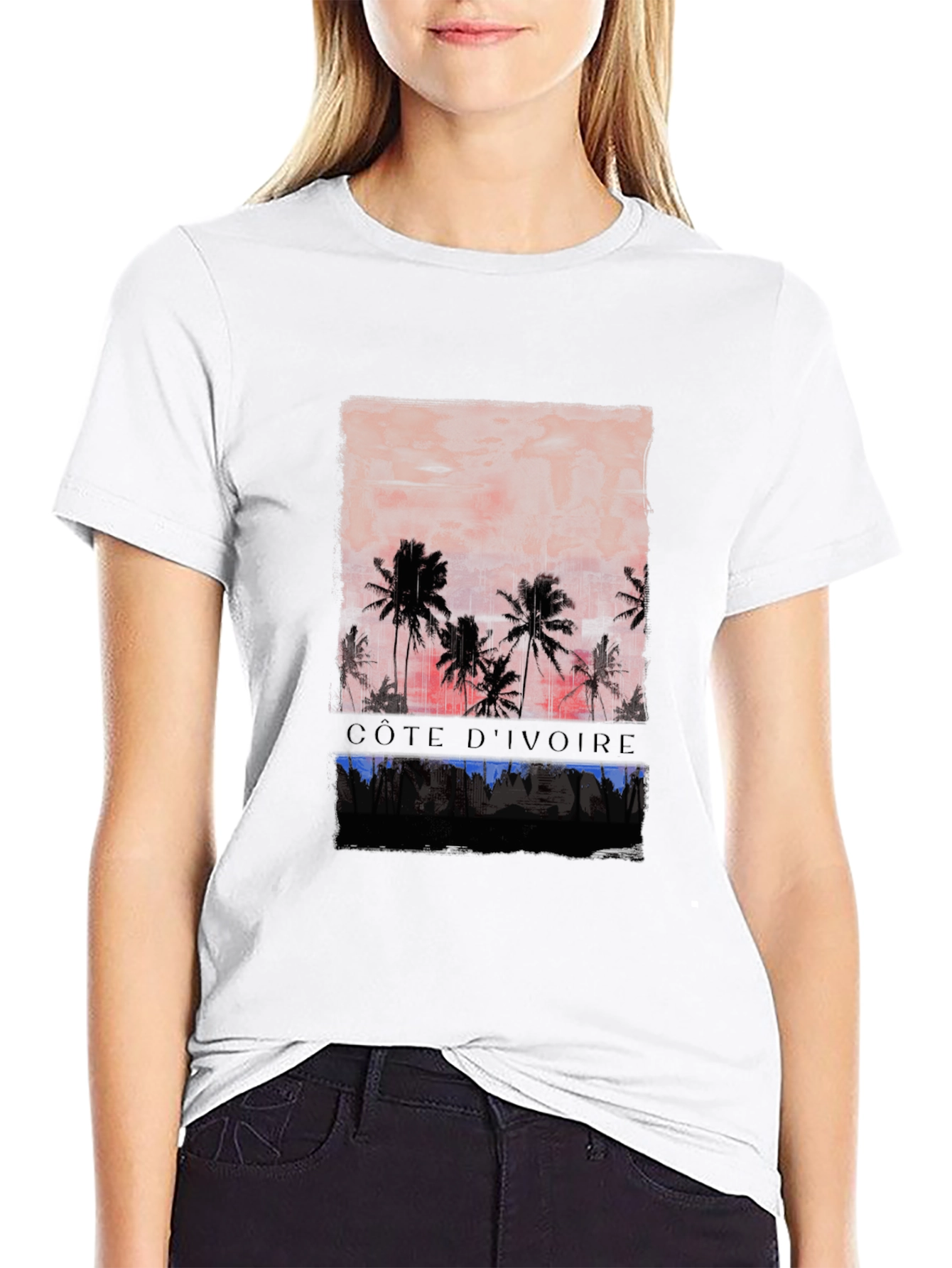 Côte dIvoire Palm Sunset Graphic Tee