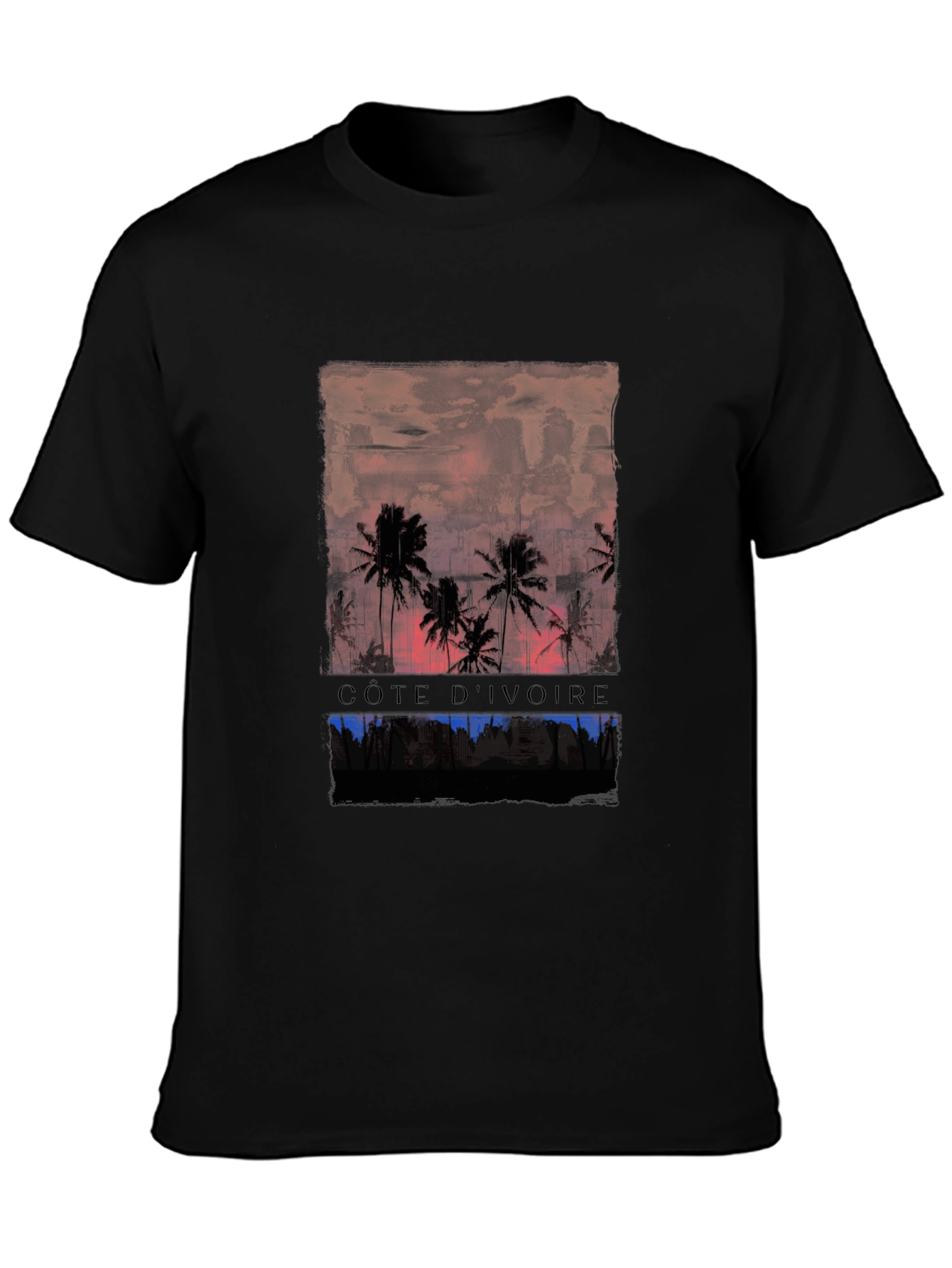 Côte dIvoire Palm Sunset Graphic Tee