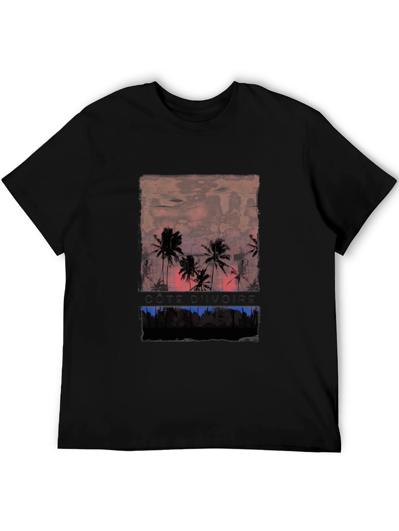Côte dIvoire Palm Sunset Graphic Tee