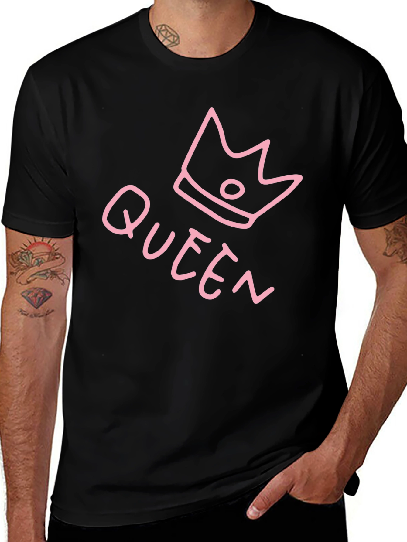Queen Crown Graphic Tee - Black