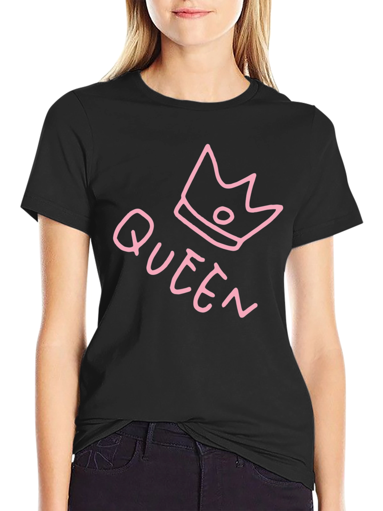 Queen Crown Graphic Tee - Black