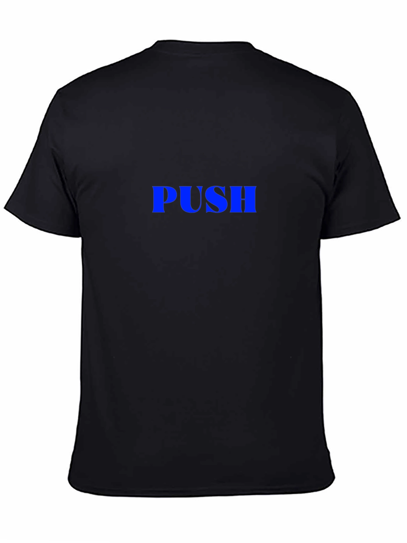 PUSH Graphic Tee - Black Cotton Blend Casual Wear