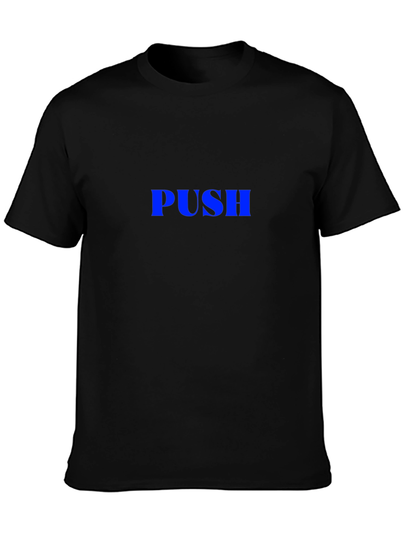 PUSH Graphic Tee - Black Cotton Blend Casual Wear