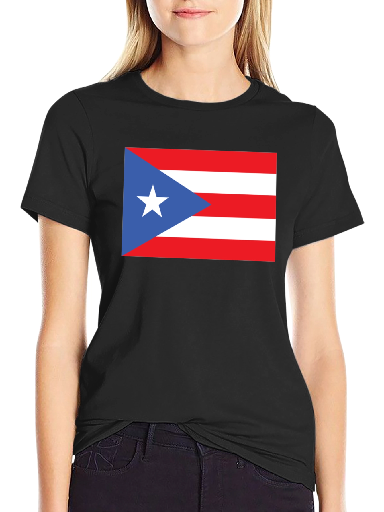 Puerto Rico Flag Graphic Tee - Black