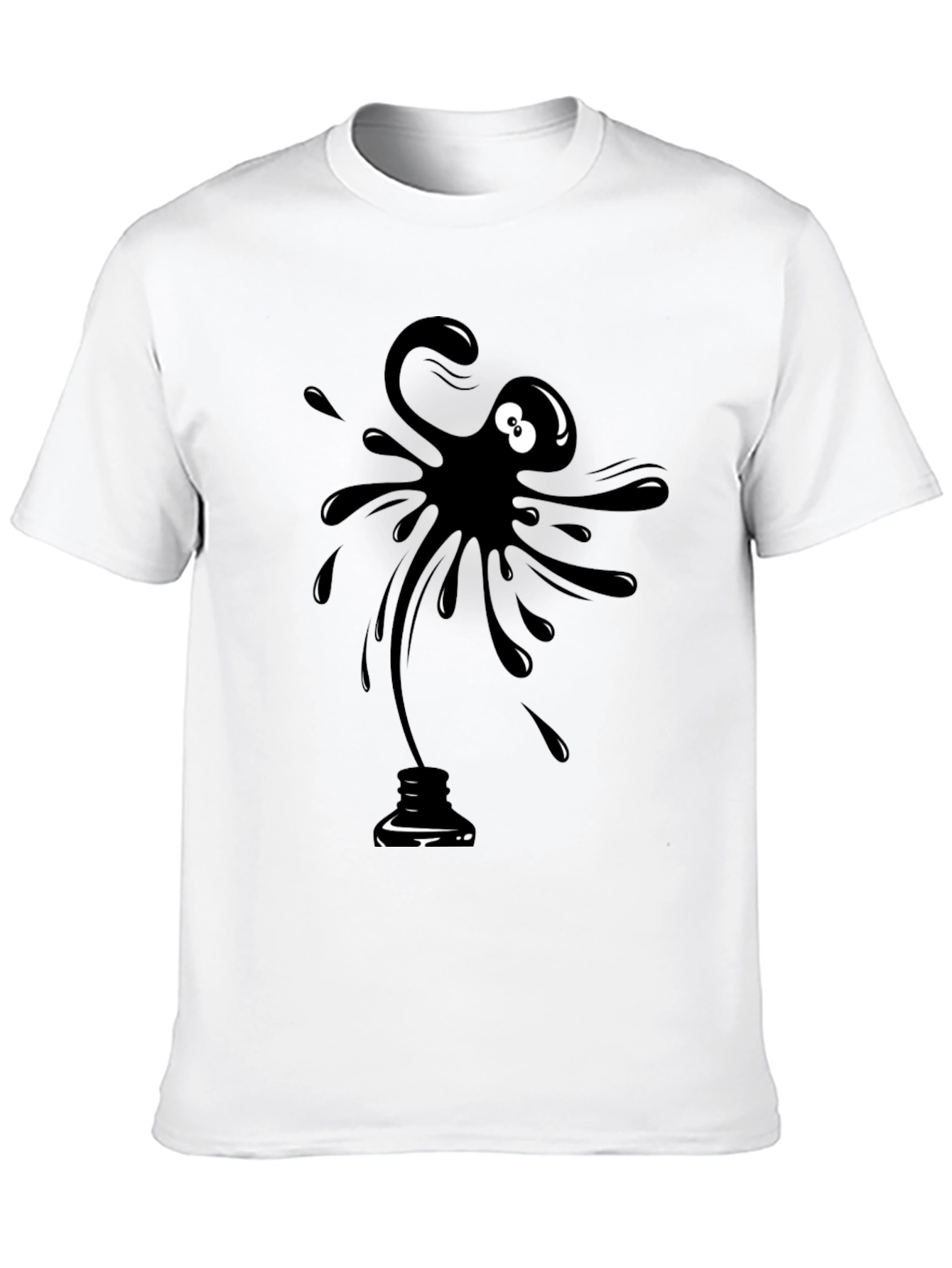 Ink Blot Monster Graphic Tee - Quirky Black T-Shirt