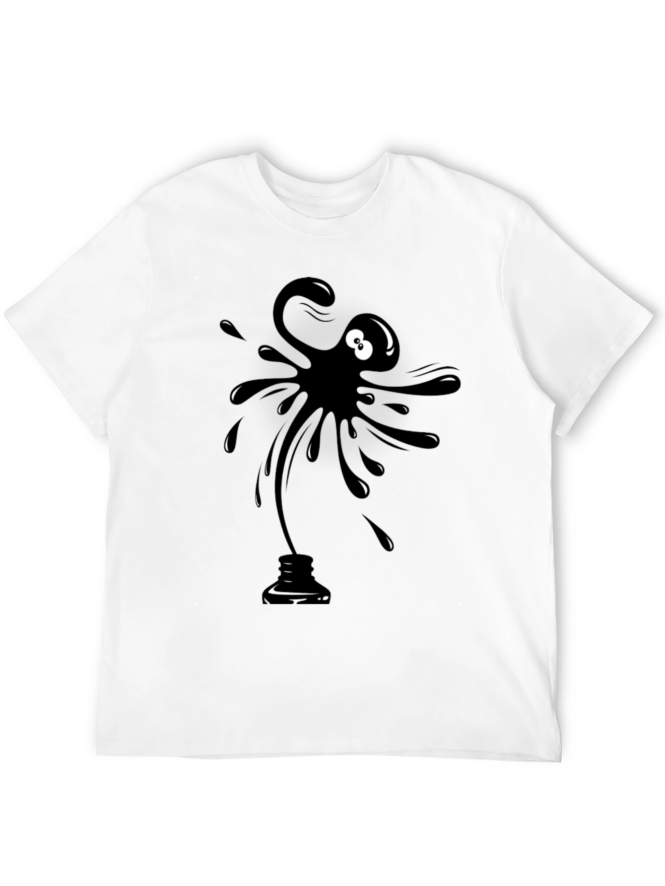Ink Blot Monster Graphic Tee - Quirky Black T-Shirt