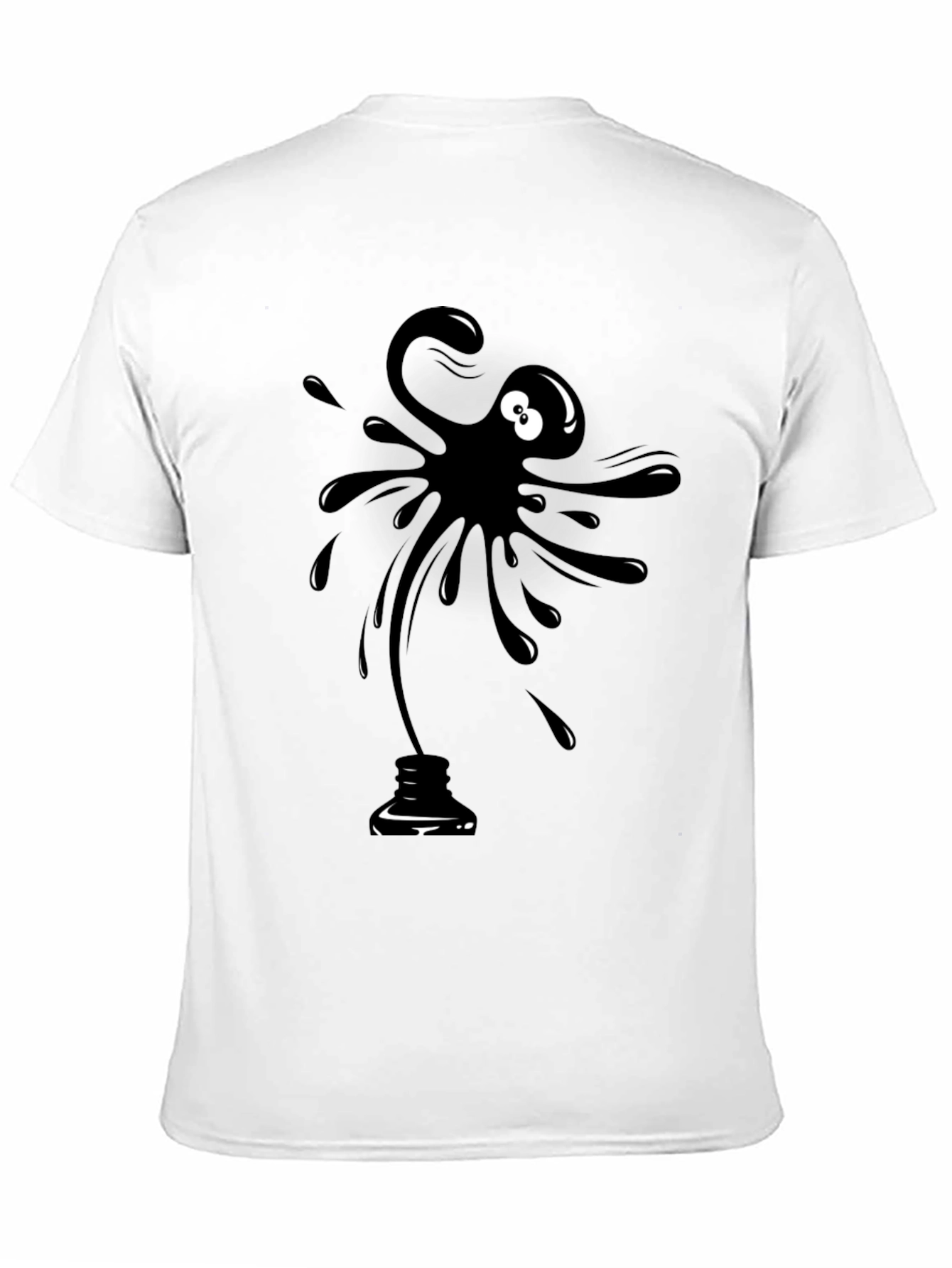 Ink Blot Monster Graphic Tee - Quirky Black T-Shirt