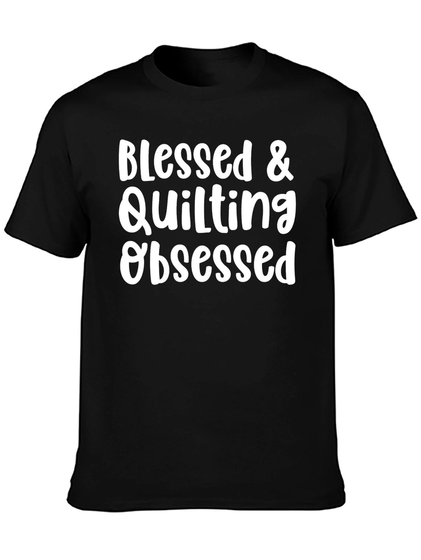 Blessed & Quilting Obsessed Black T-Shirt