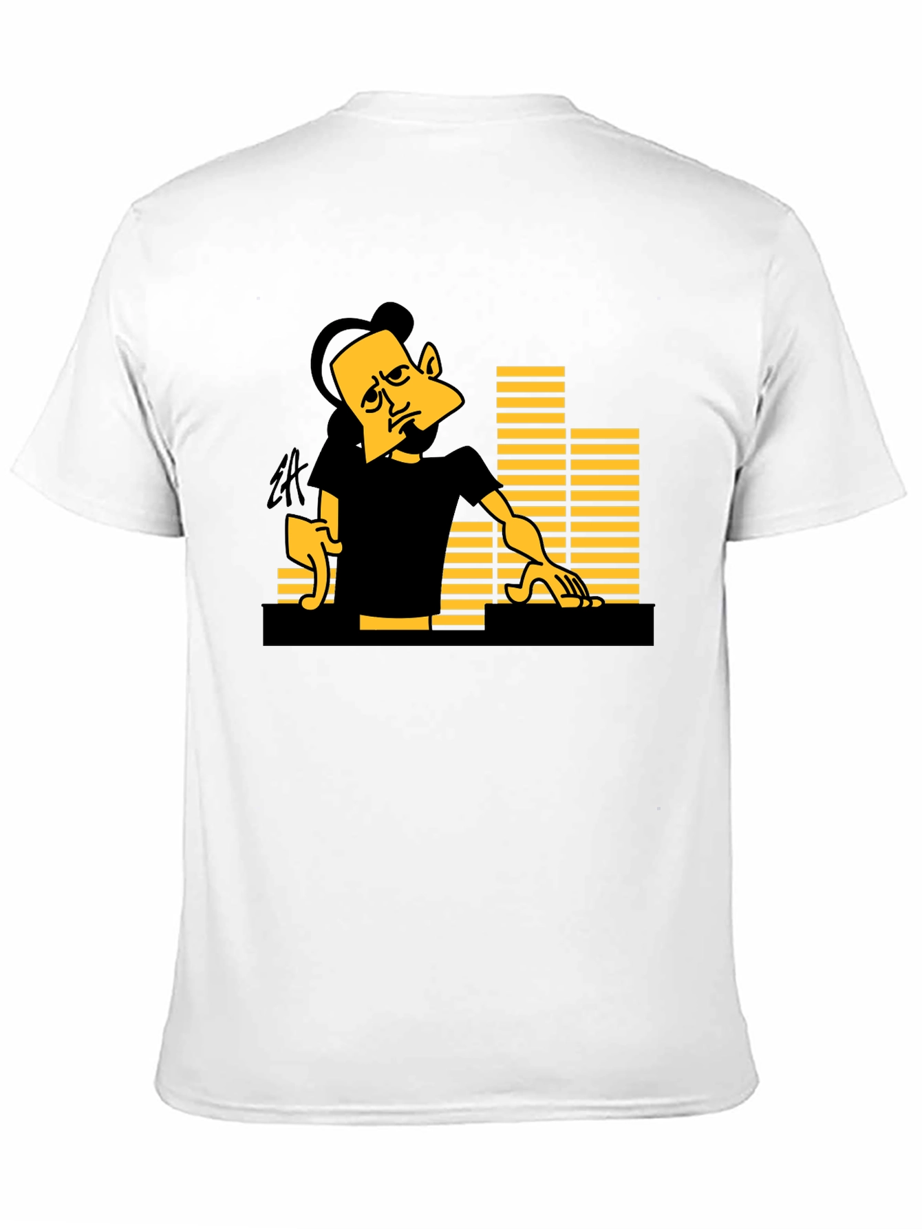 DJ Cartoon Graphic Black Tee - Unique Style