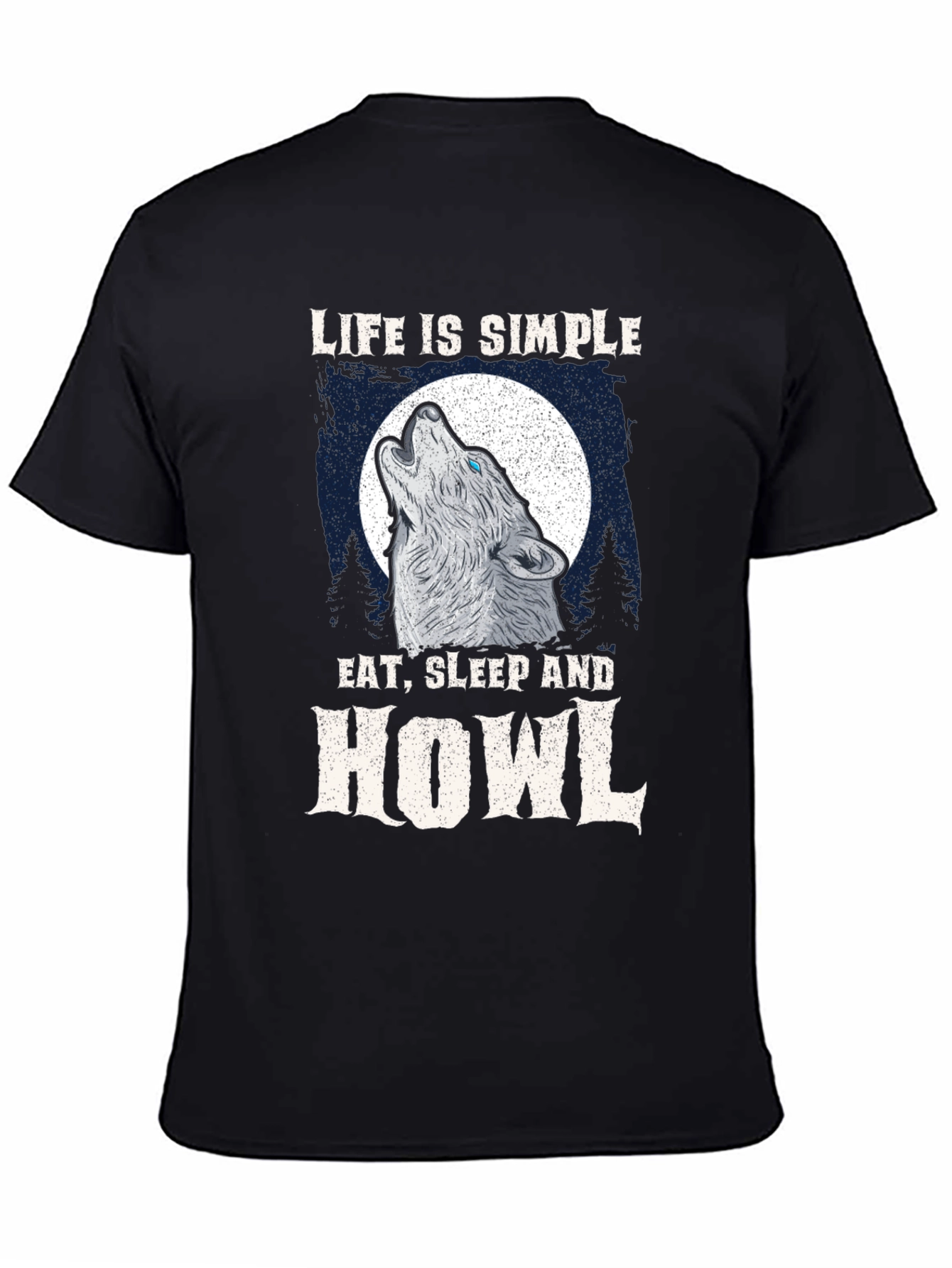 Life is Simple Wolf Howl Graphic Tee