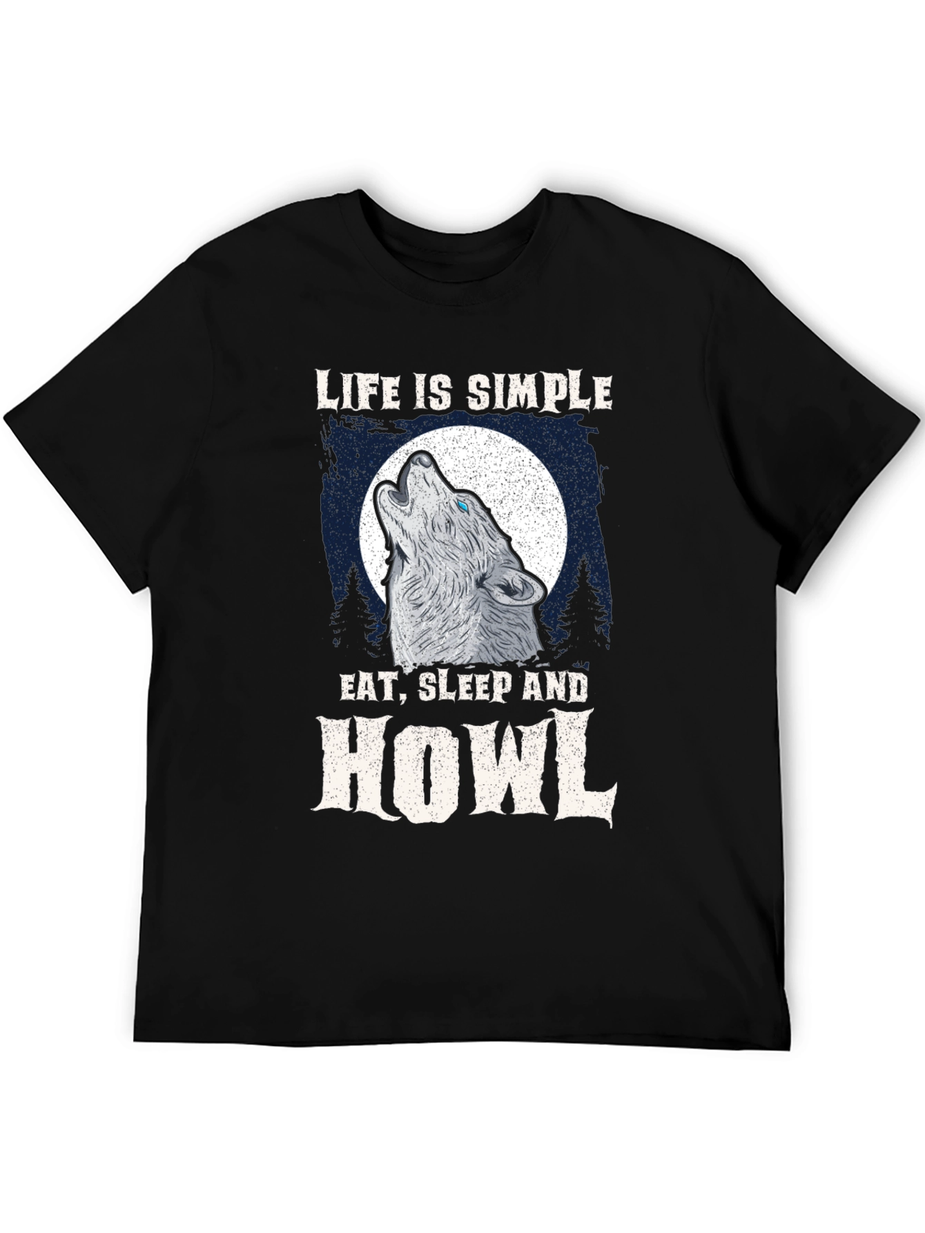 Life is Simple Wolf Howl Graphic Tee