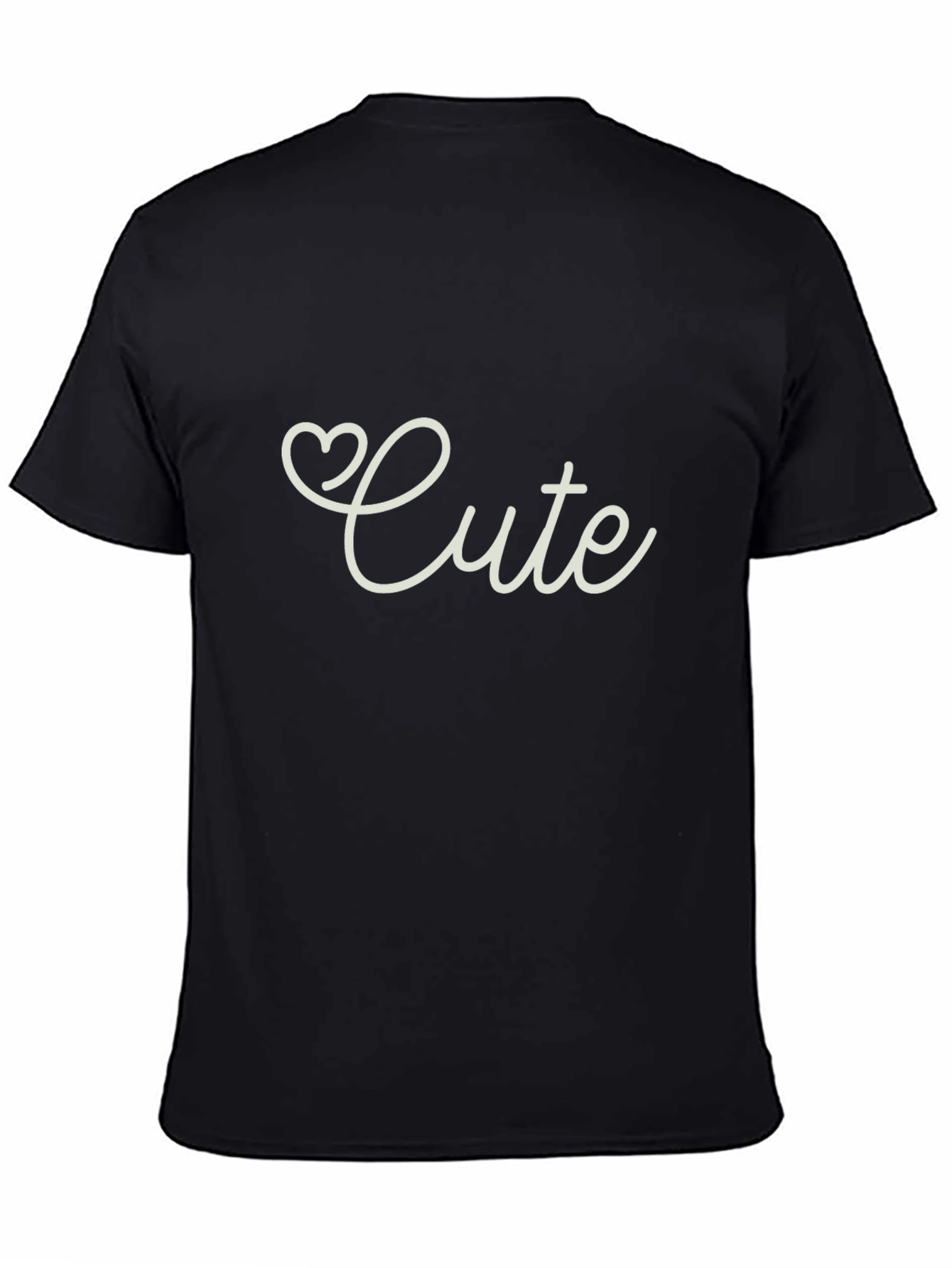 Cute Heart Script Black T-Shirt