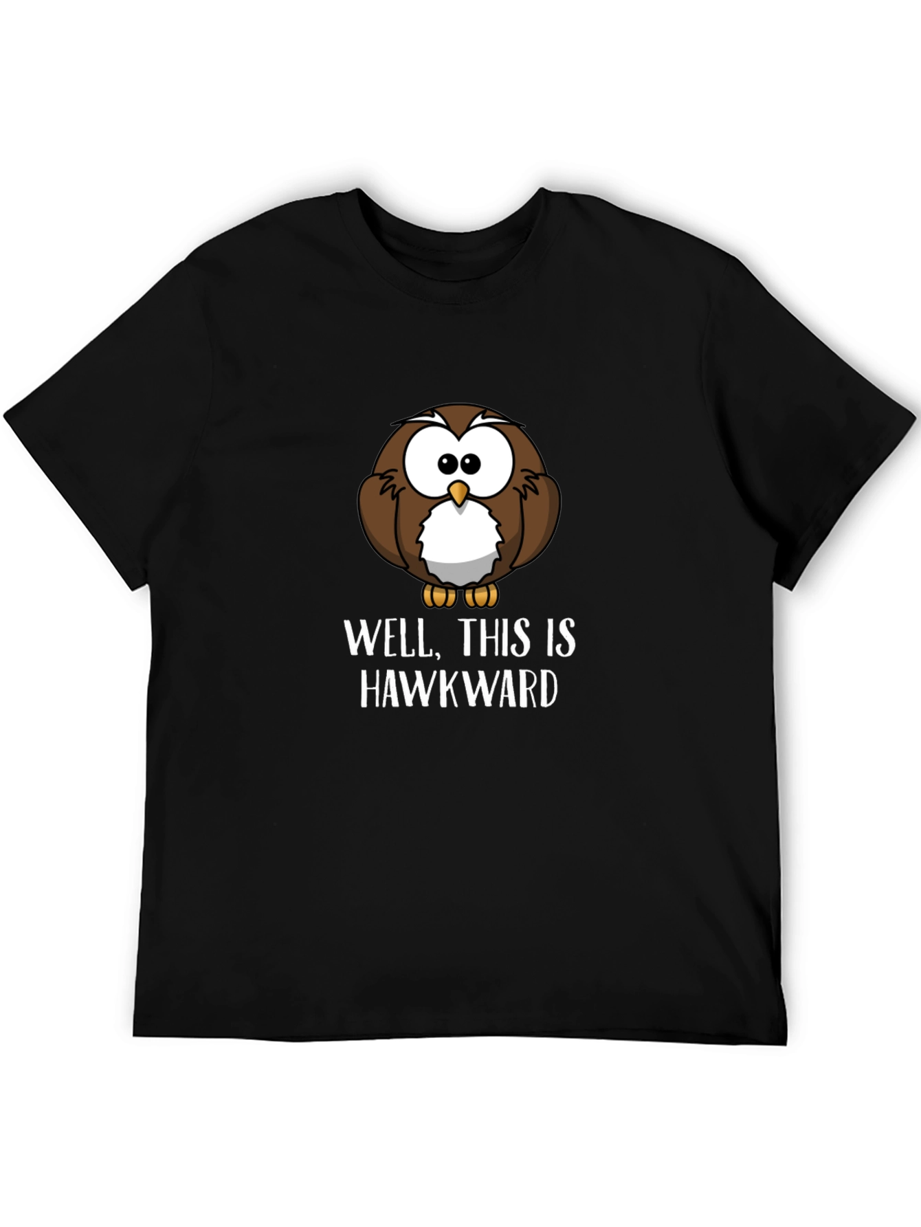 Funny Hawkward Owl Graphic T-Shirt
