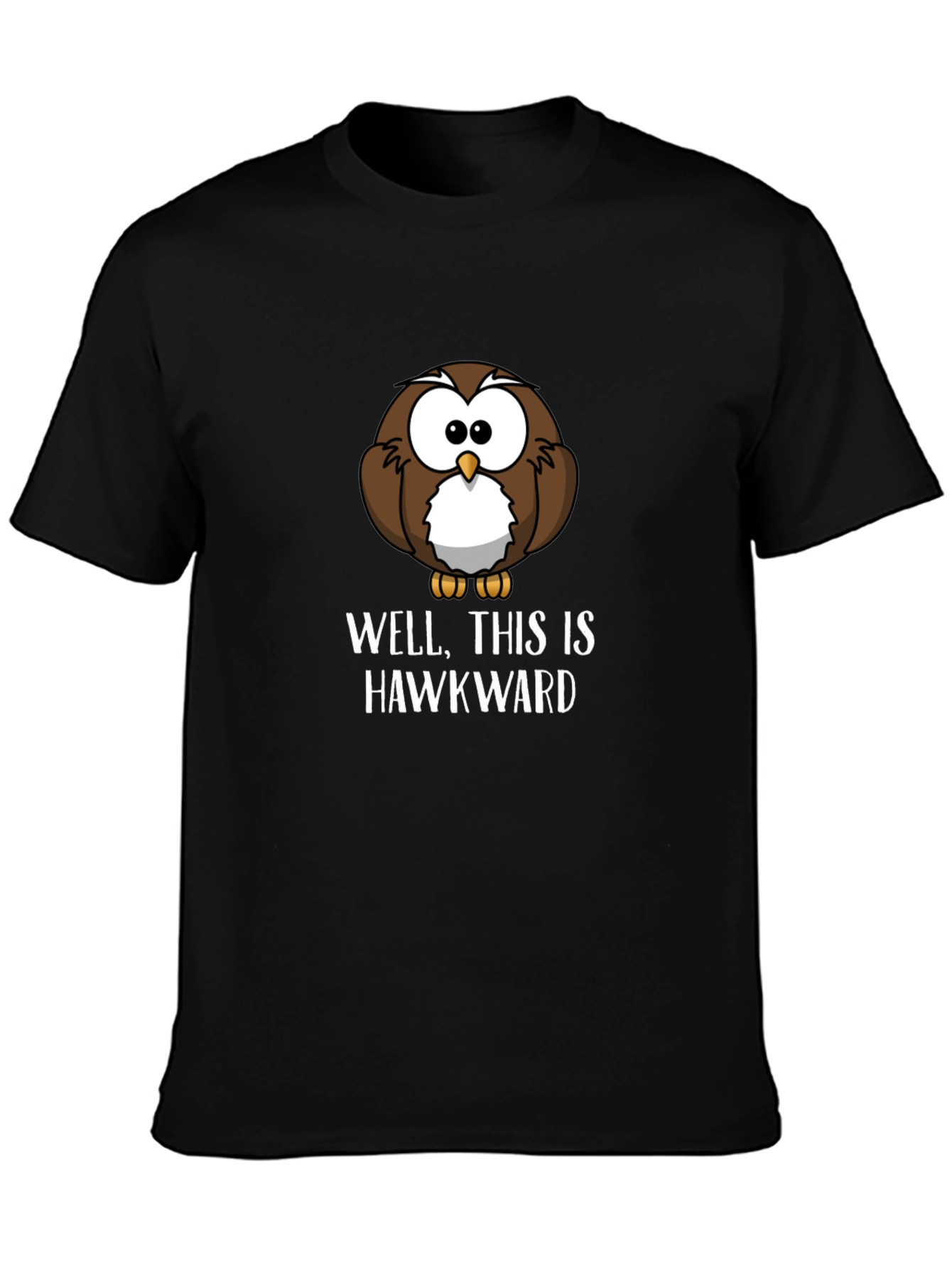 Funny Hawkward Owl Graphic T-Shirt