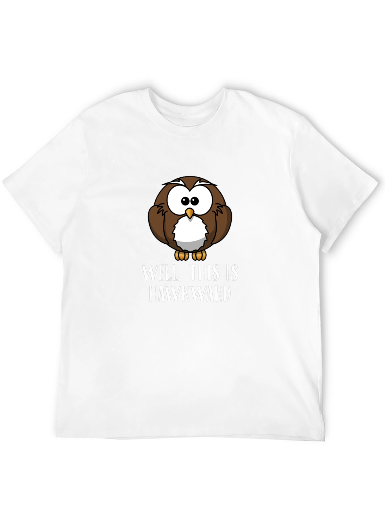 Funny Hawkward Owl Graphic T-Shirt