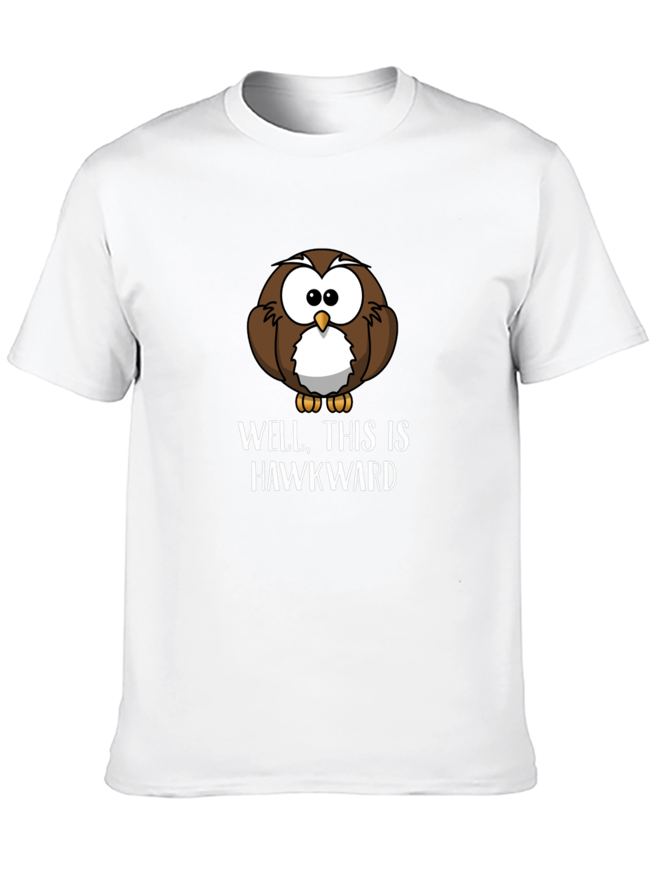 Funny Hawkward Owl Graphic T-Shirt