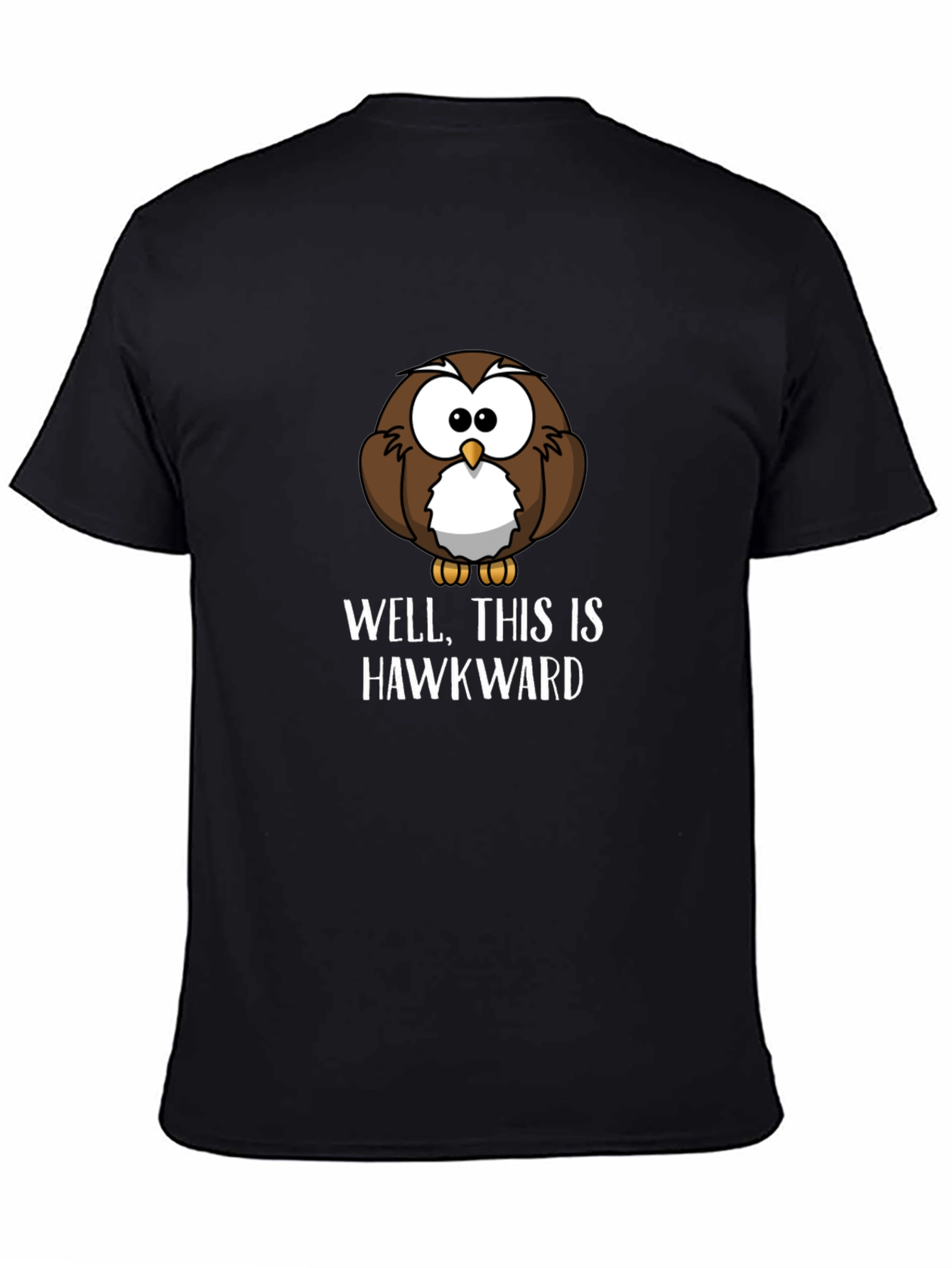 Funny Hawkward Owl Graphic T-Shirt
