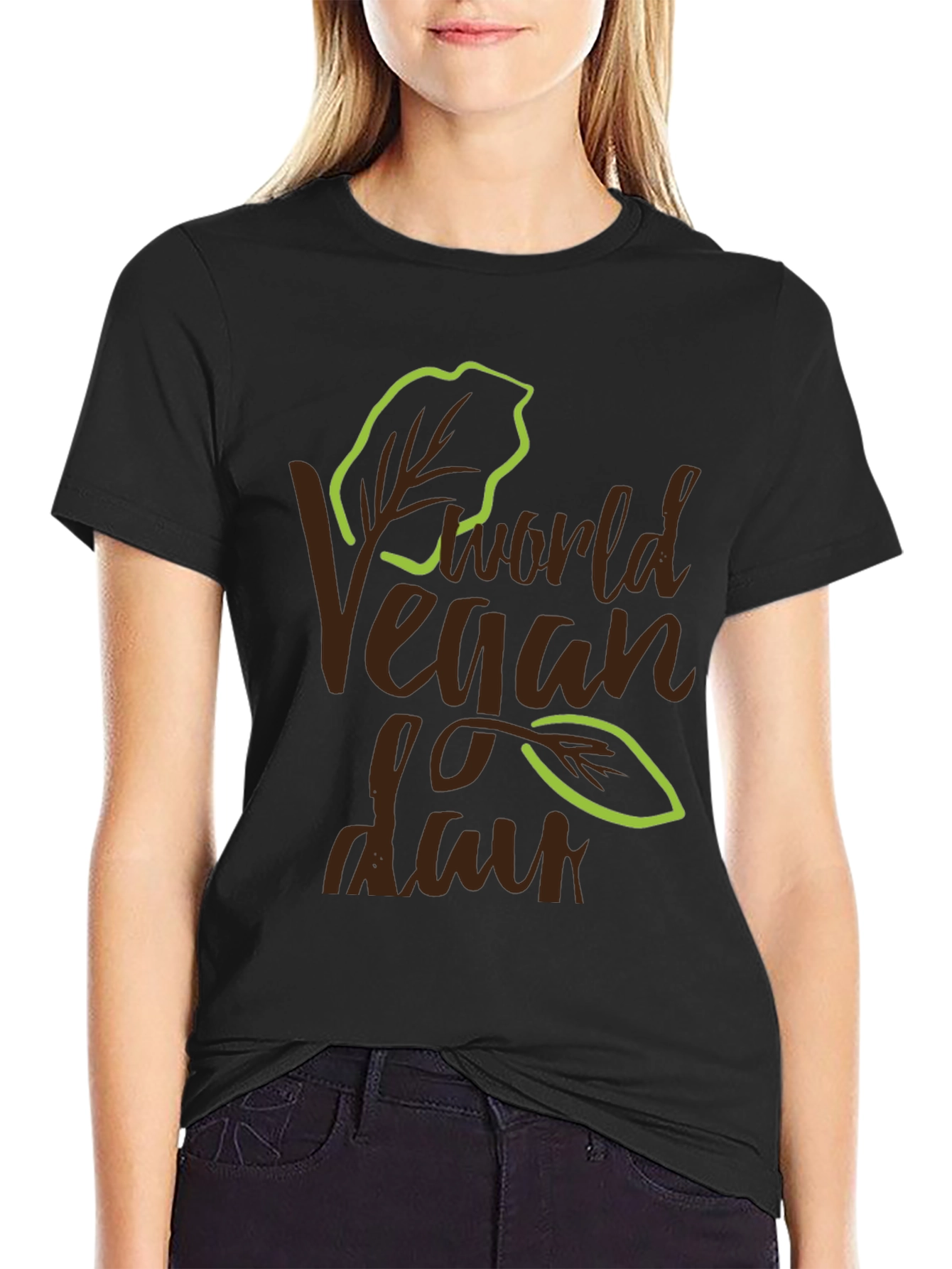 World Vegan Day T-Shirt Leaf Design
