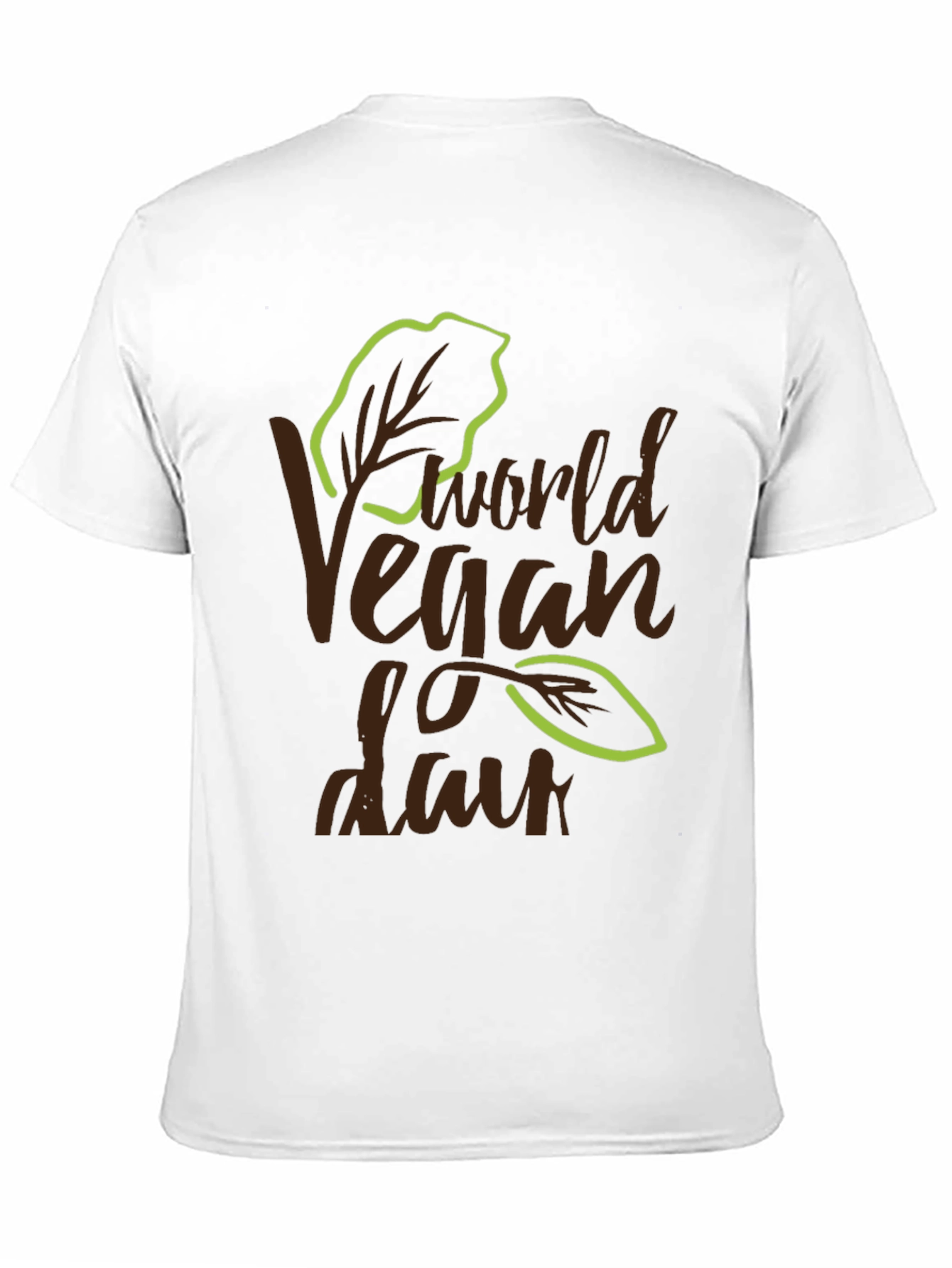World Vegan Day T-Shirt Leaf Design