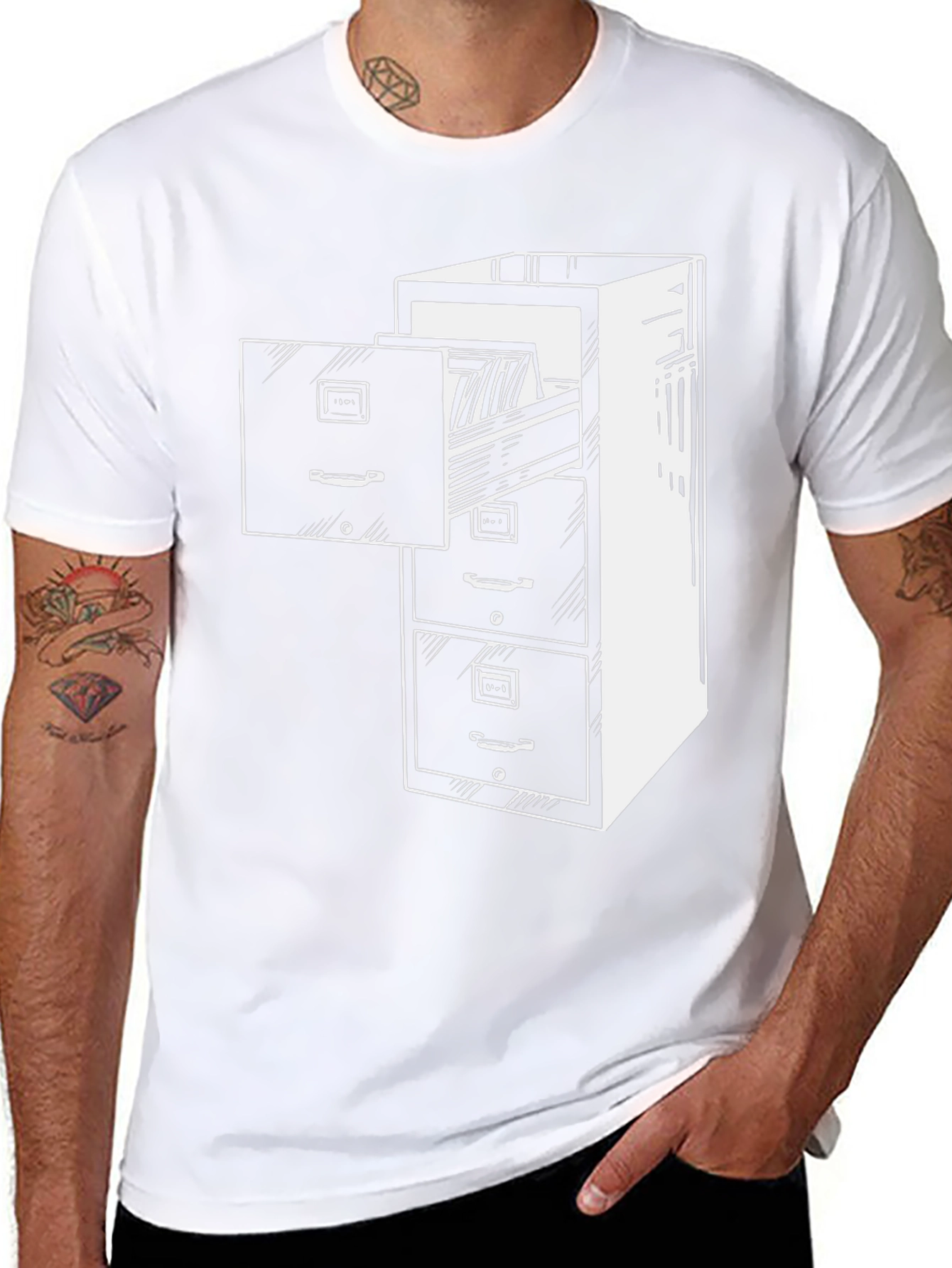 Filing Cabinet Graphic T-Shirt - Office Humor Tee
