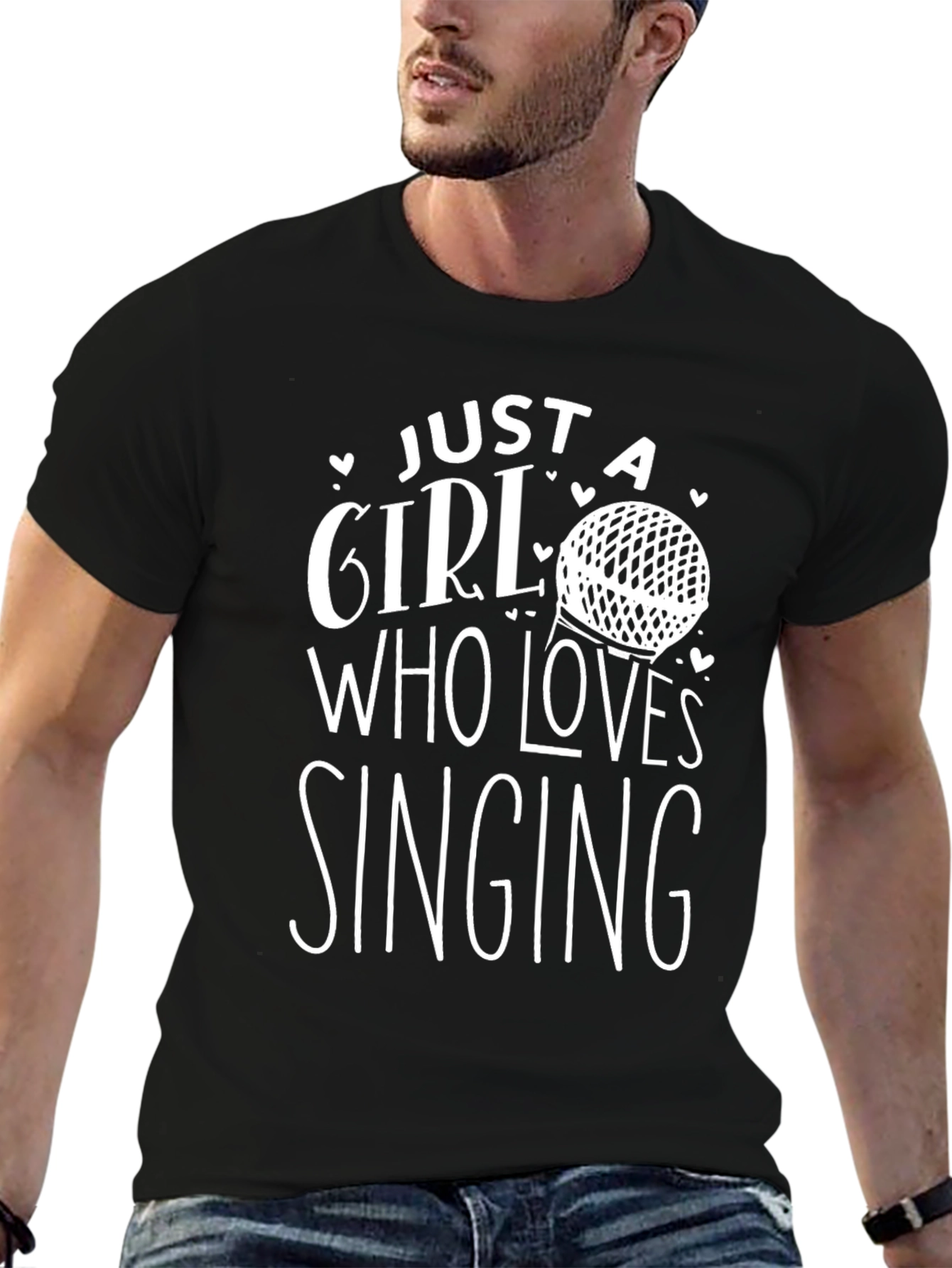 Just a Girl Who Loves Singing Black T-Shirt