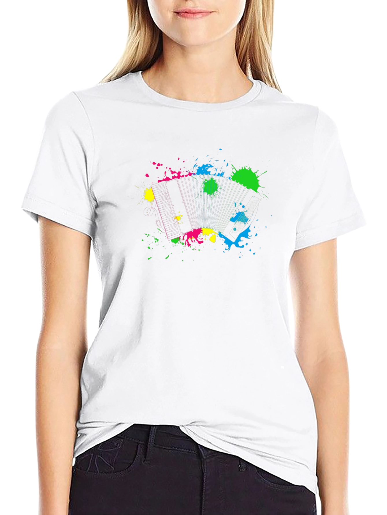 Abstract Splatter Graphic Black T-Shirt