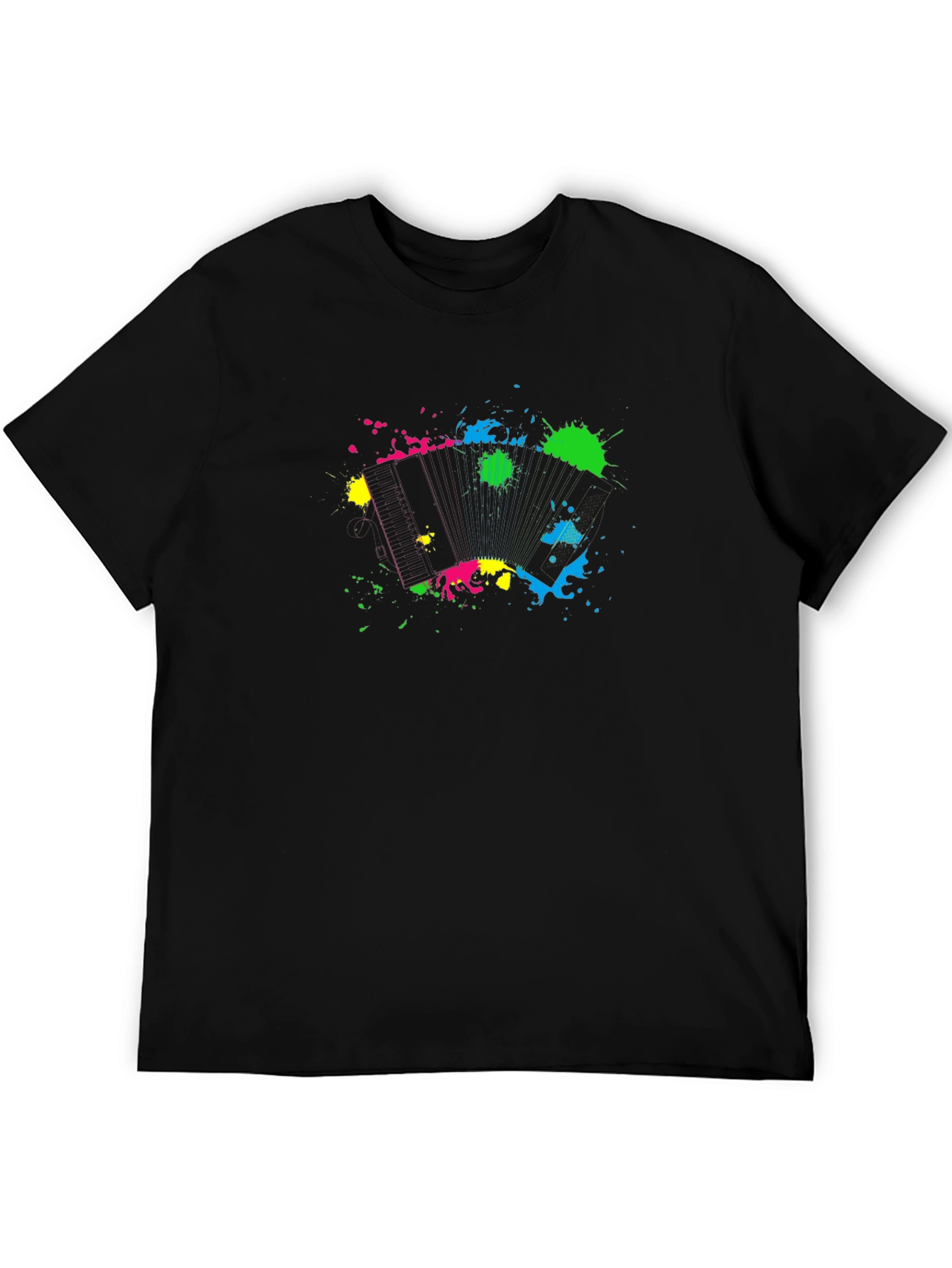 Abstract Splatter Graphic Black T-Shirt