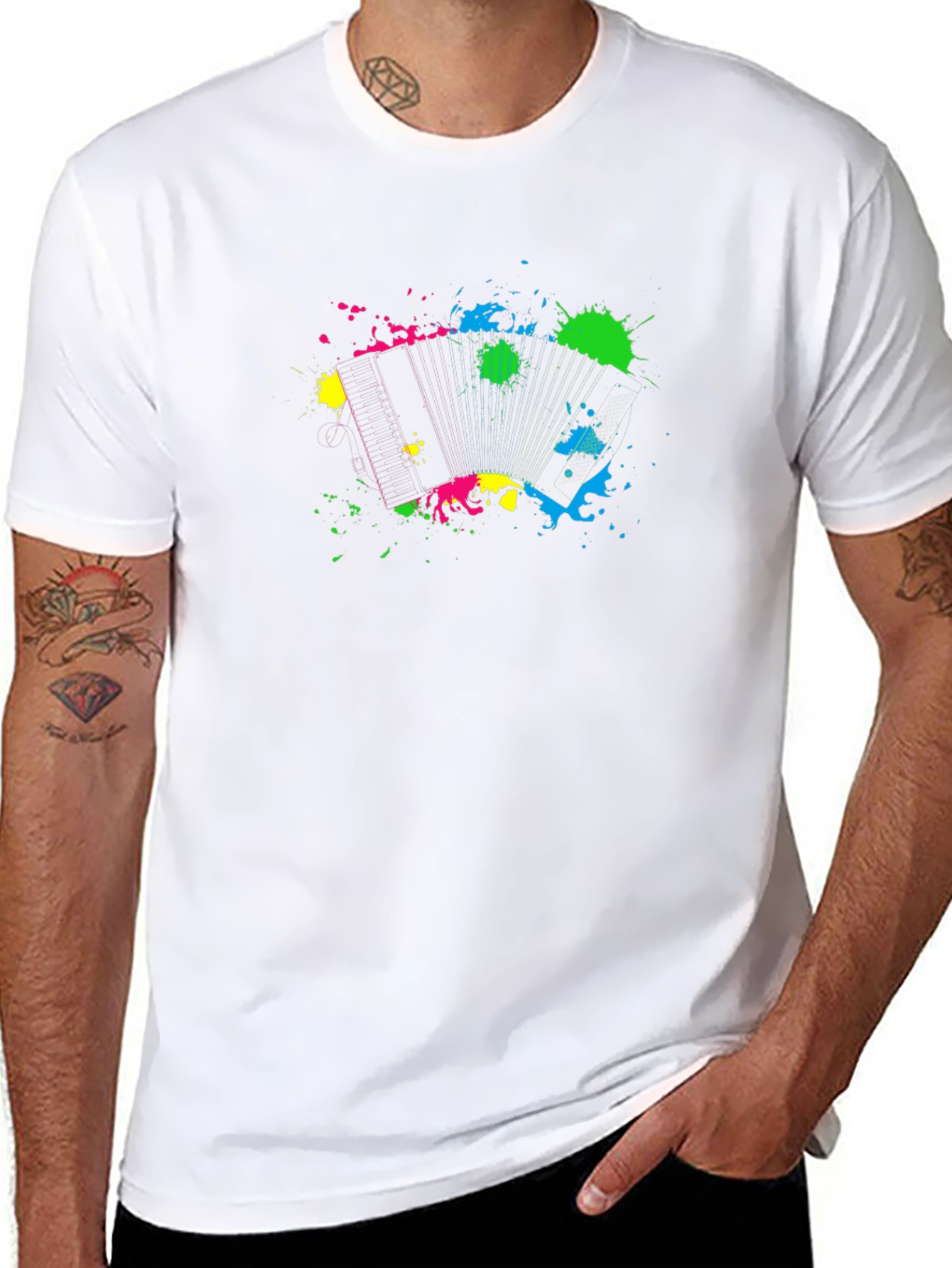 Abstract Splatter Graphic Black T-Shirt