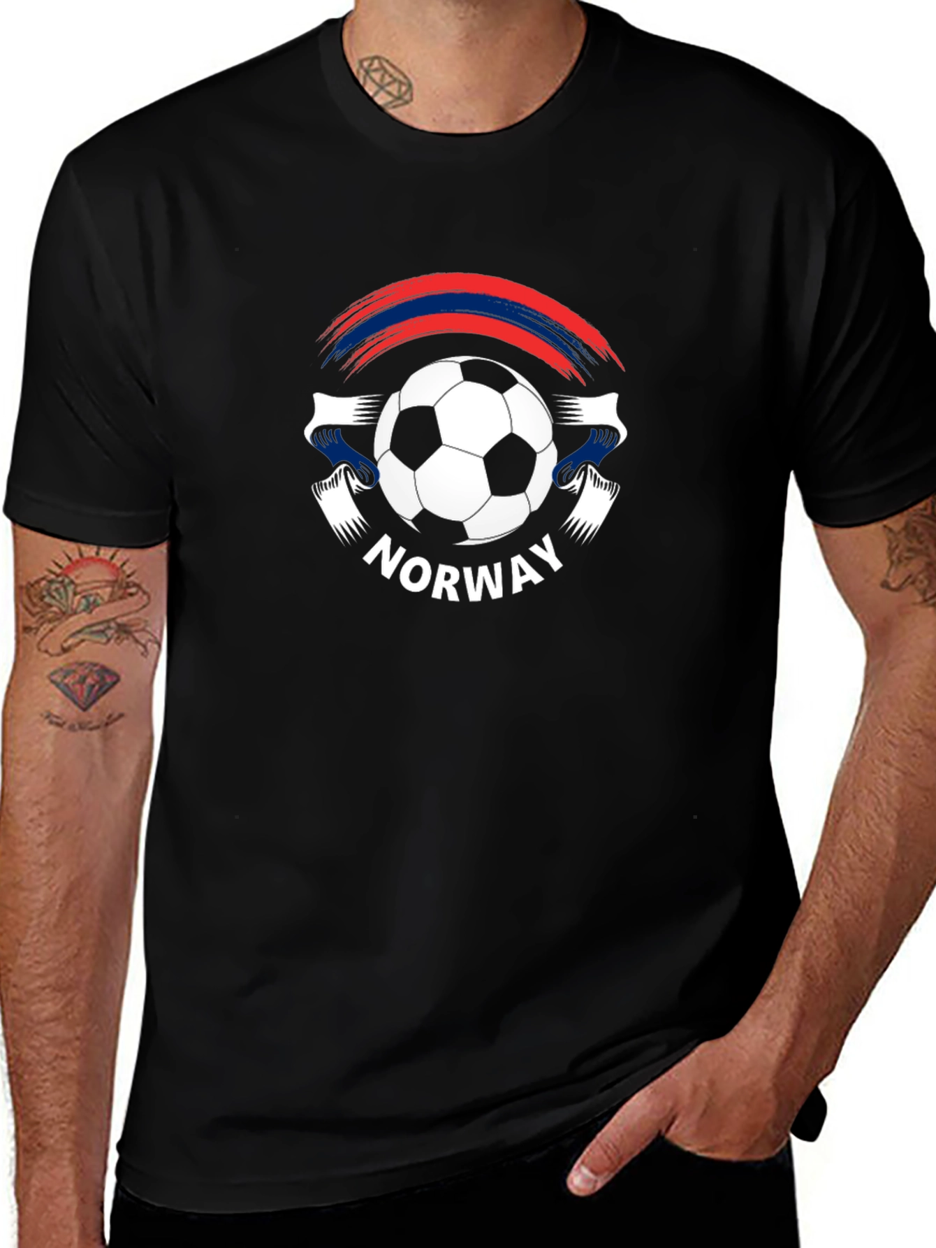 Norway Soccer T-Shirt - Black Football Tee