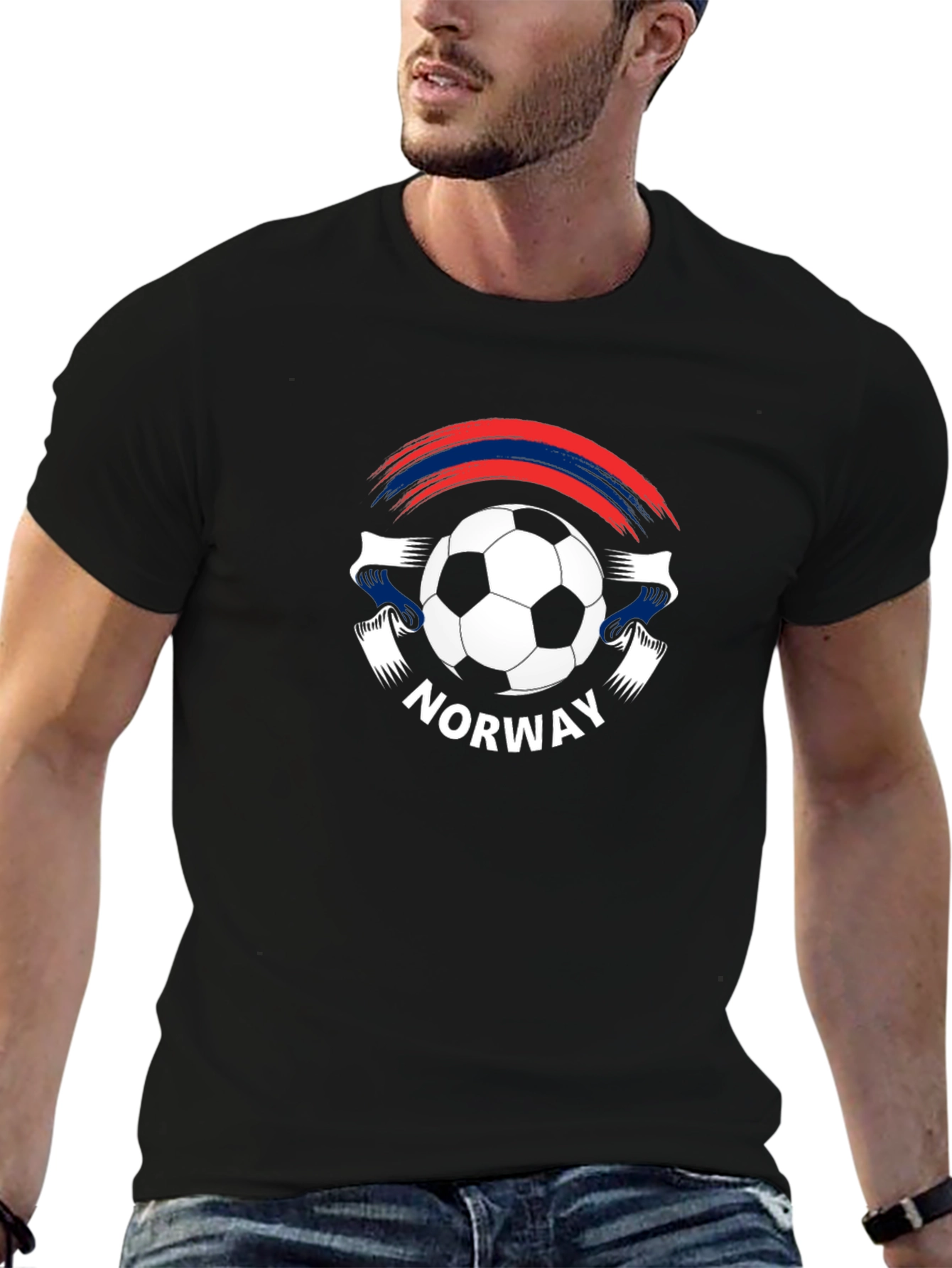 Norway Soccer T-Shirt - Black Football Tee