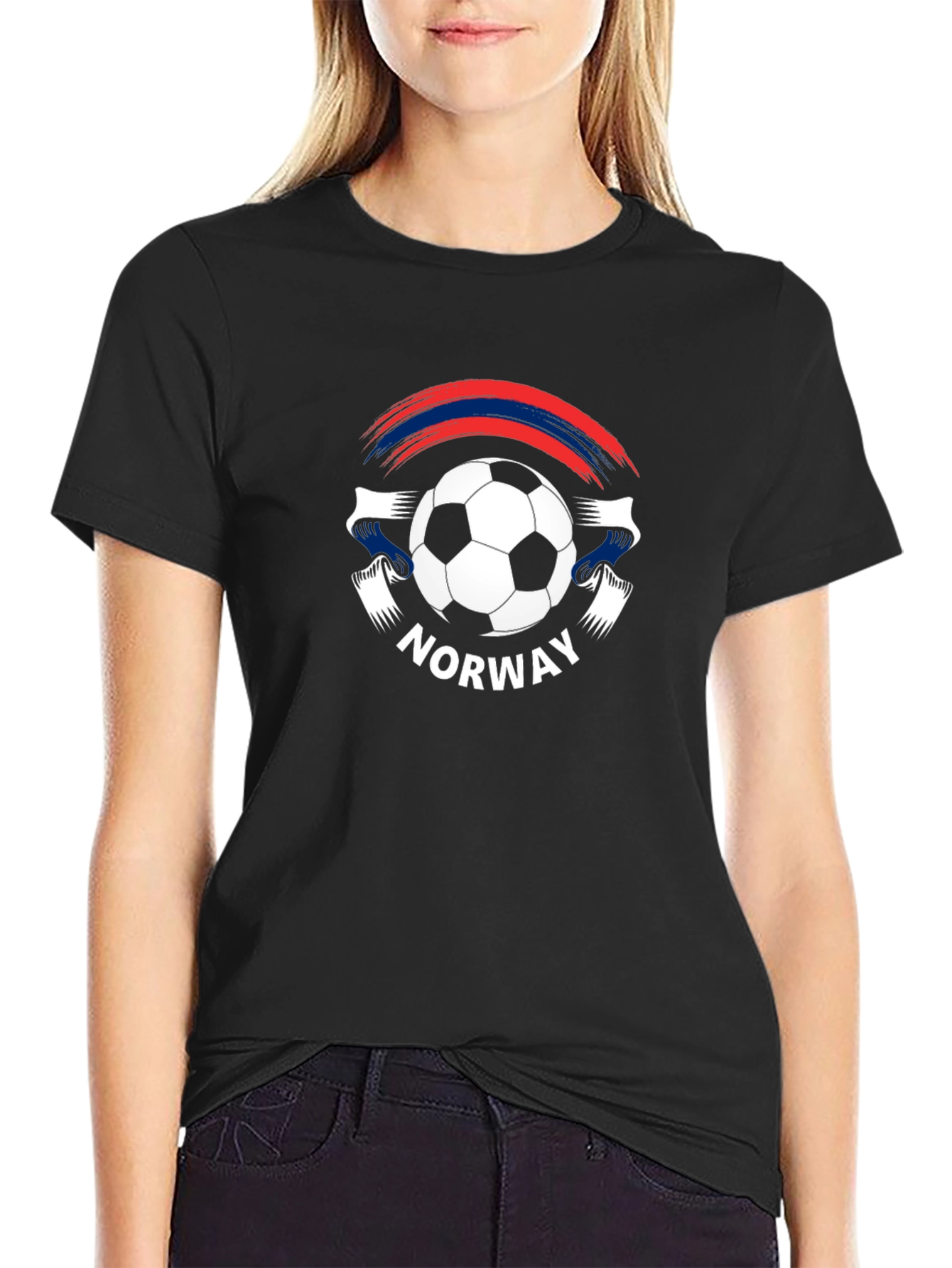Norway Soccer T-Shirt - Black Football Tee