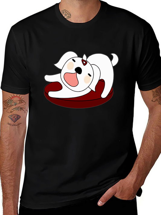 Cartoon Dog Graphic Tee - Relaxed Fit