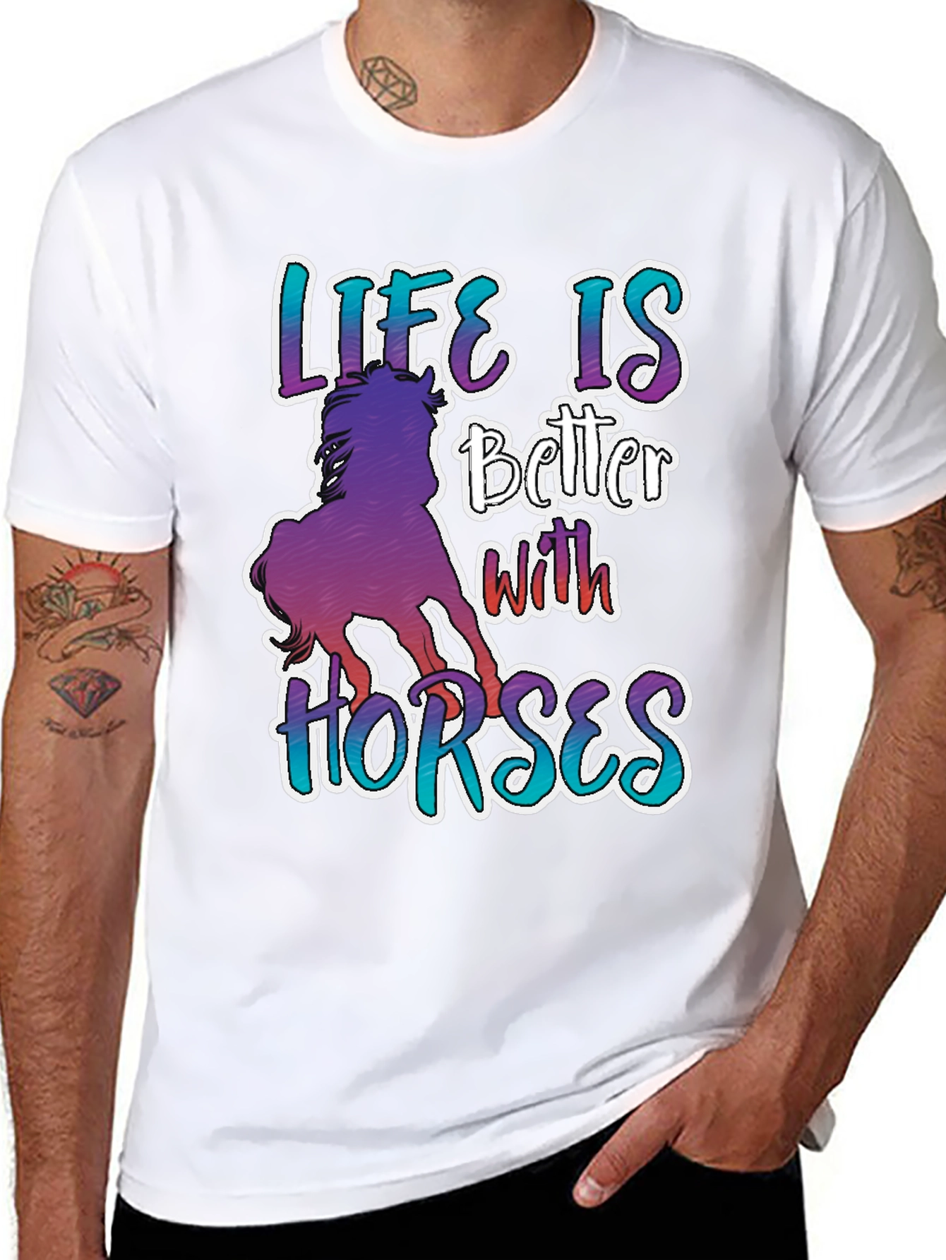 Life is Better with Horses Graphic T-Shirt