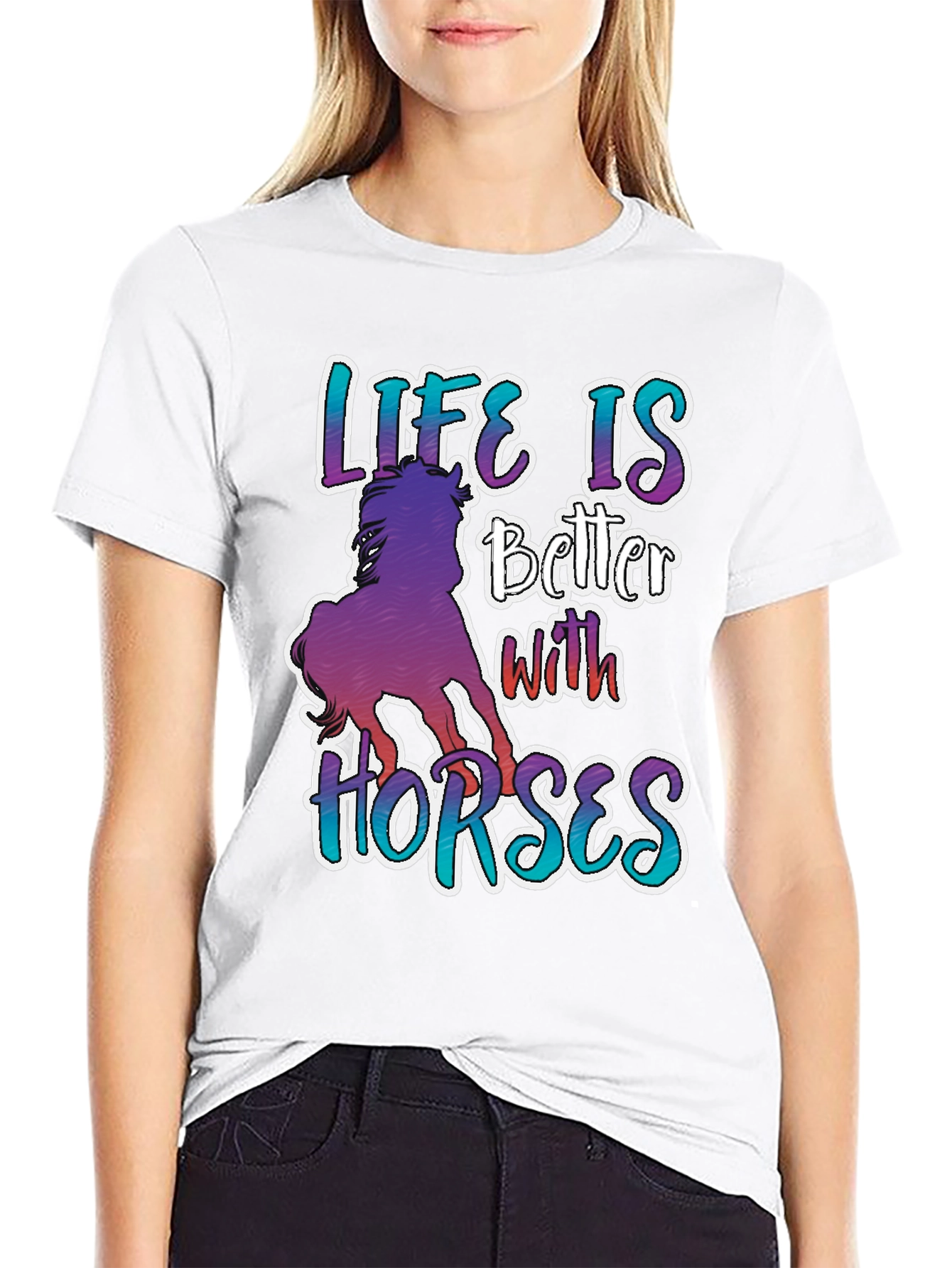 Life is Better with Horses Graphic T-Shirt